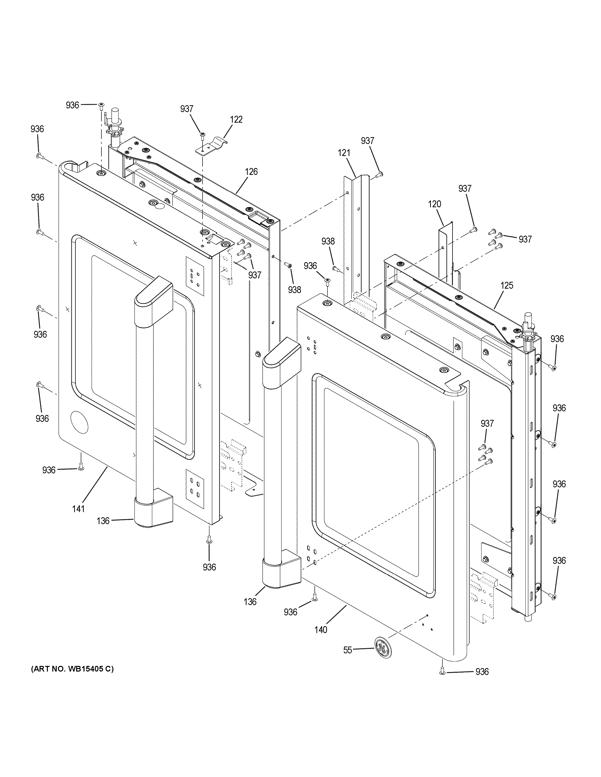 GE CT9070SH1SS doors diagram