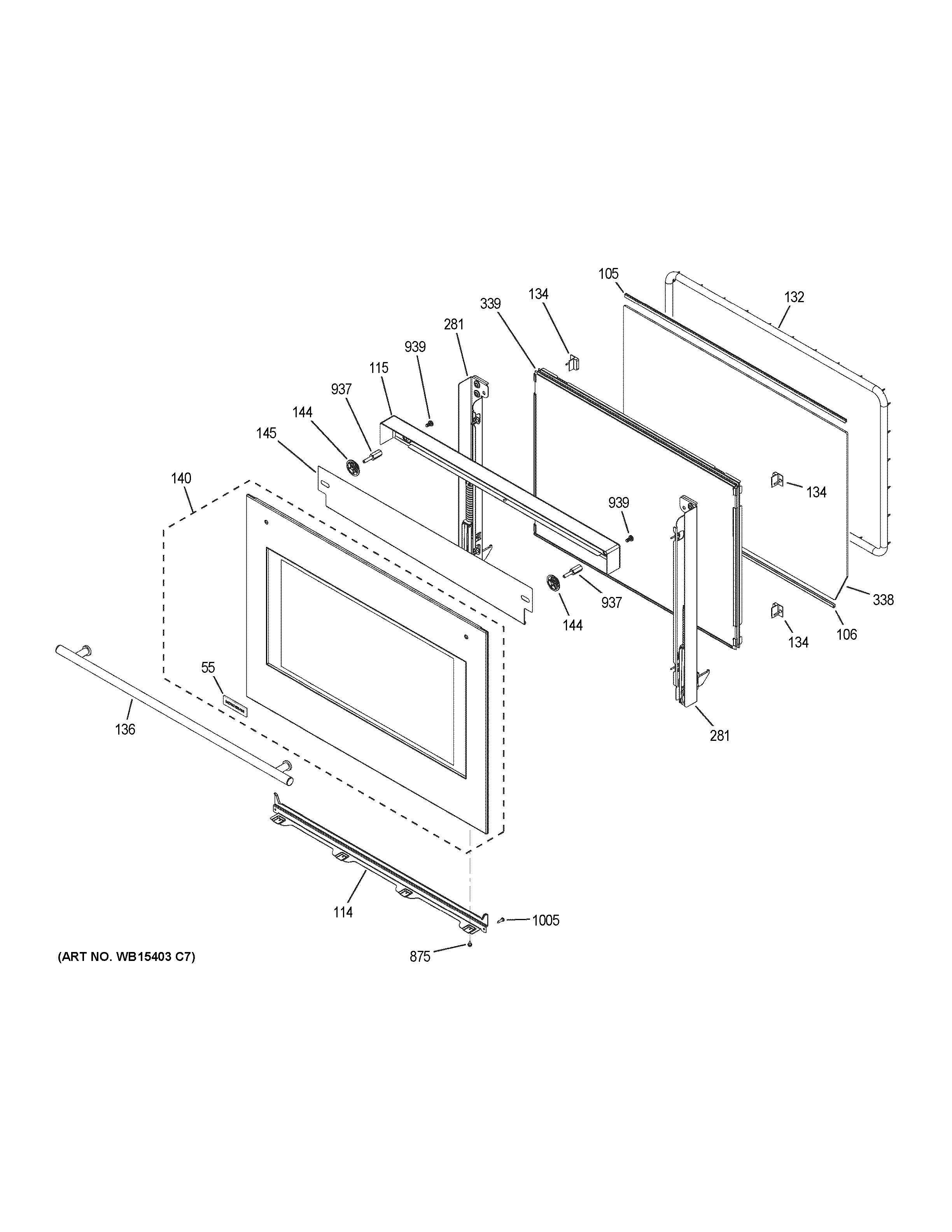 GE ZET1SH1SS door diagram