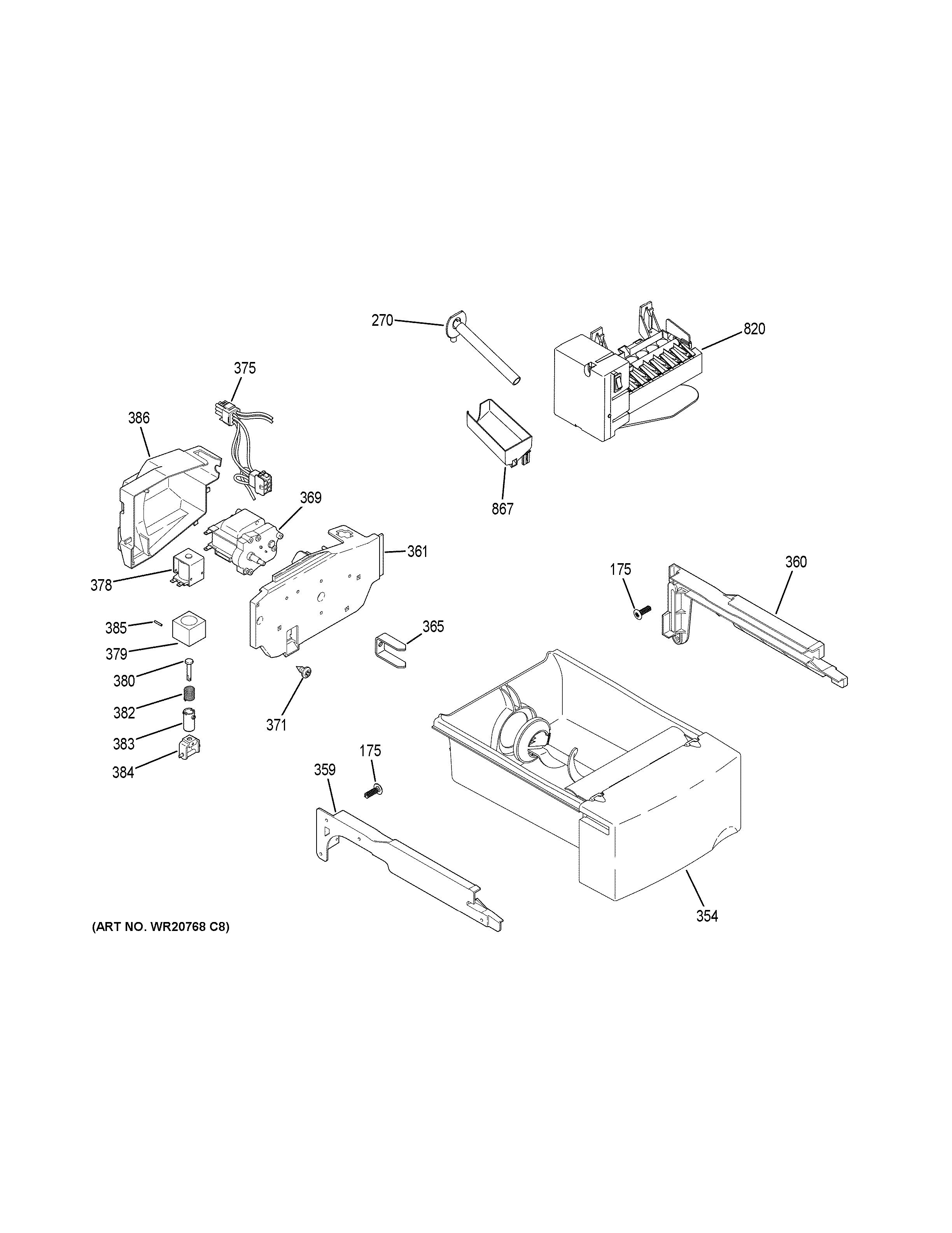 GE GSS25LSLECSS ice maker & dispenser diagram