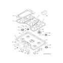 GE CGP350SET3SS control panel & cooktop diagram