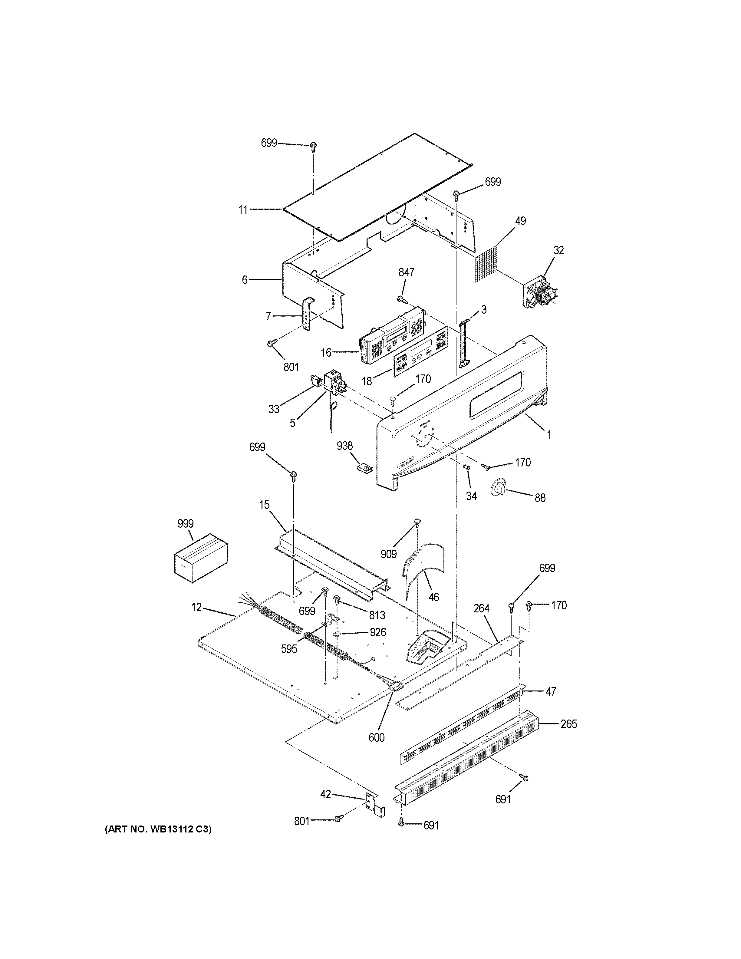 GE JRP28BJ3BB control panel diagram