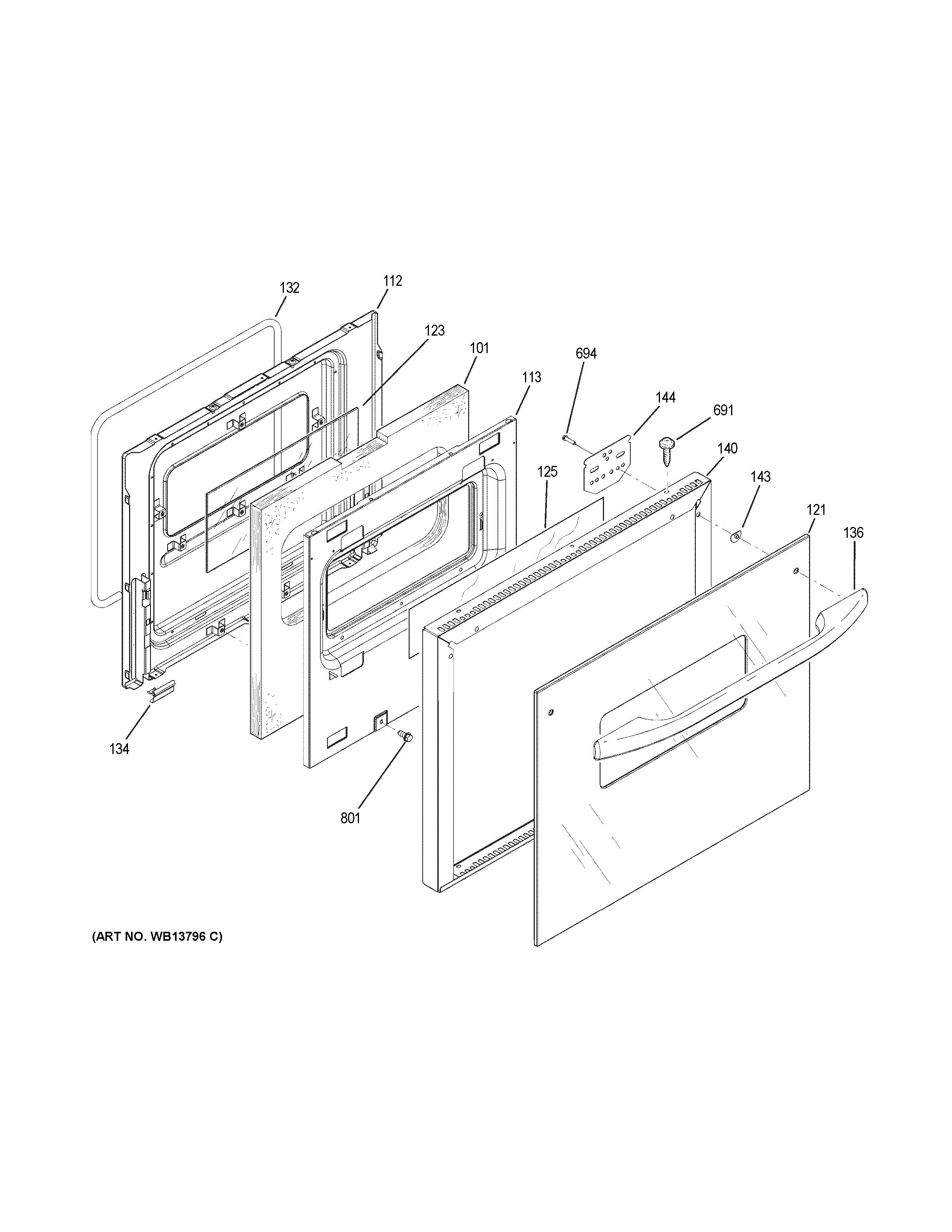 GE JRP28SK3SS lower door diagram