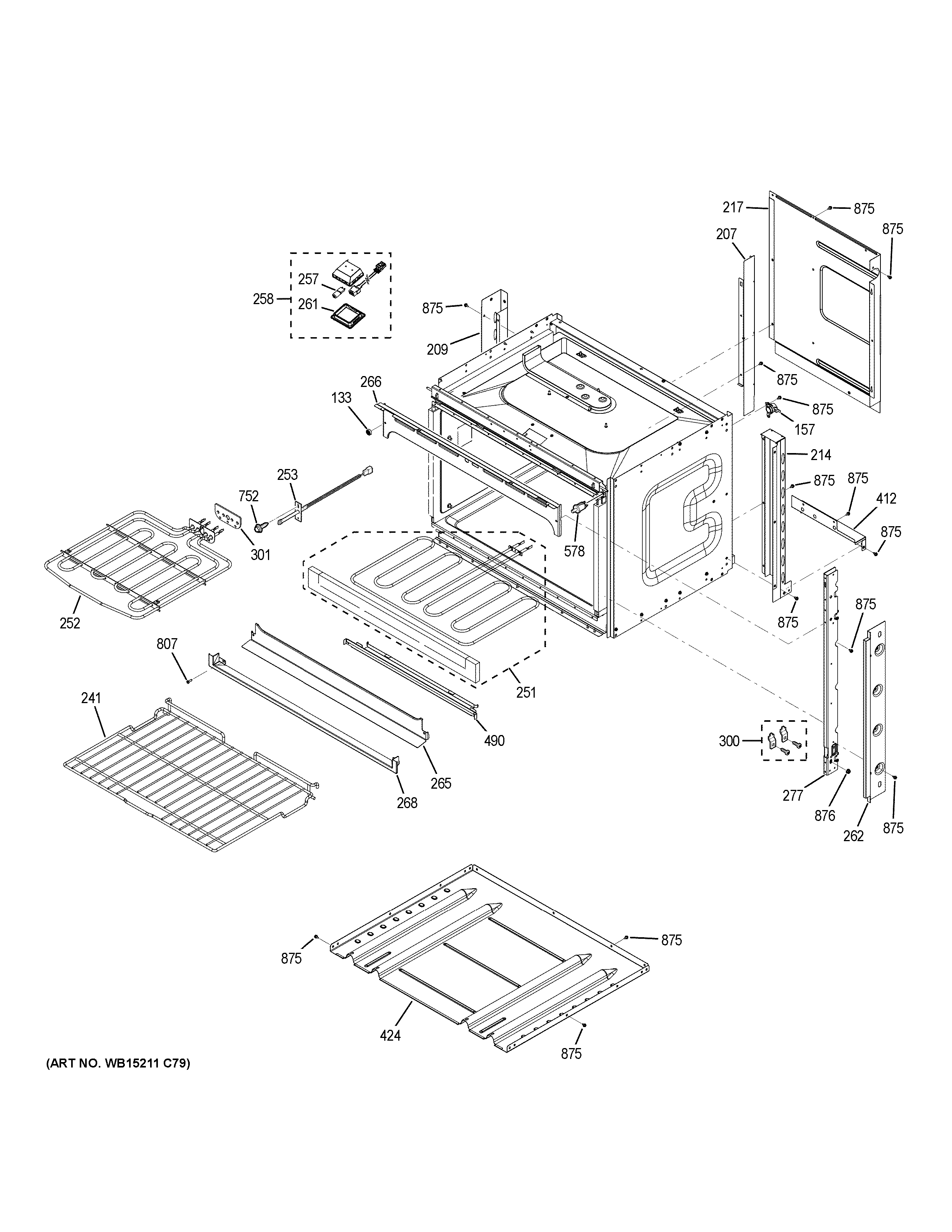 GE JCT5000SF4SS body parts diagram