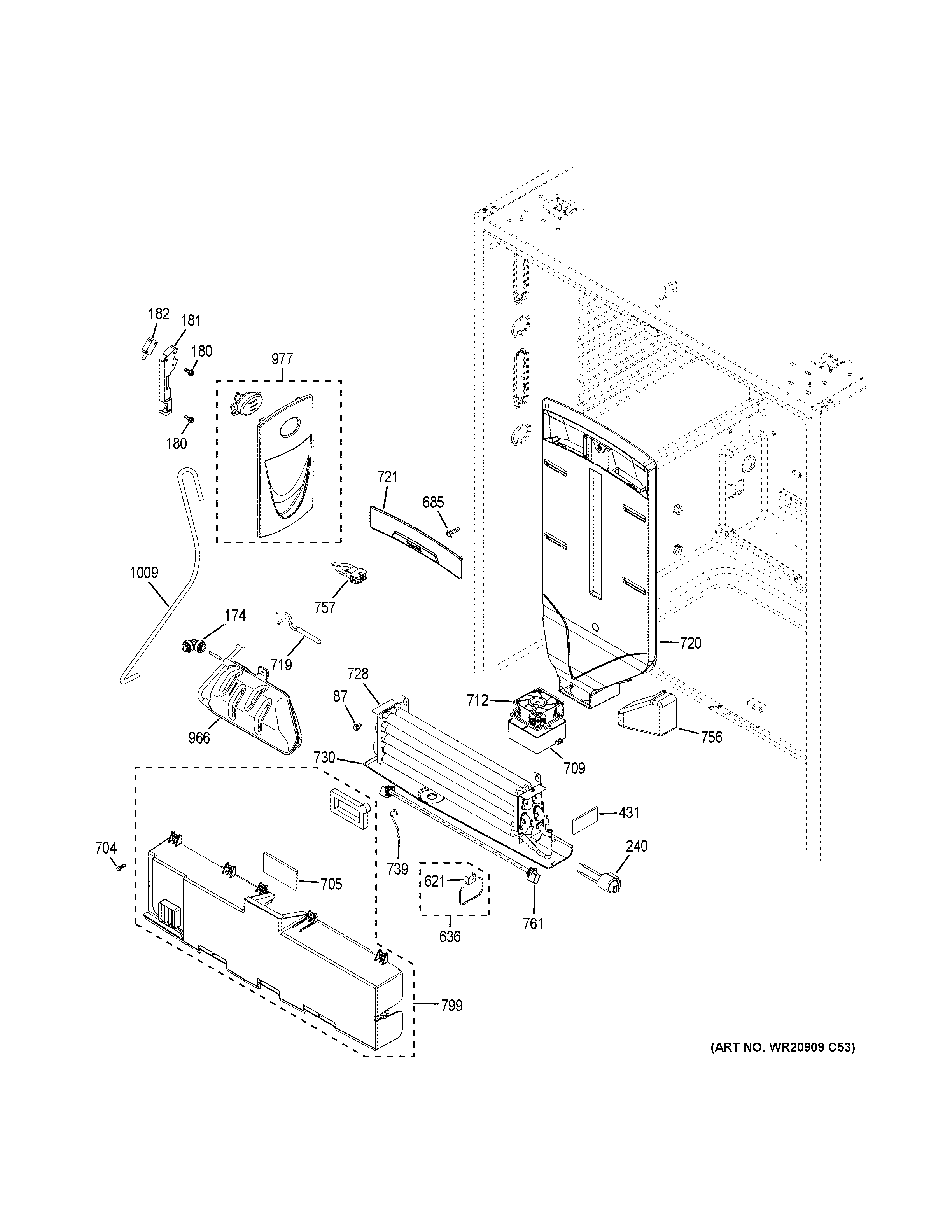 GE CWE23SSHLSS fresh food section diagram