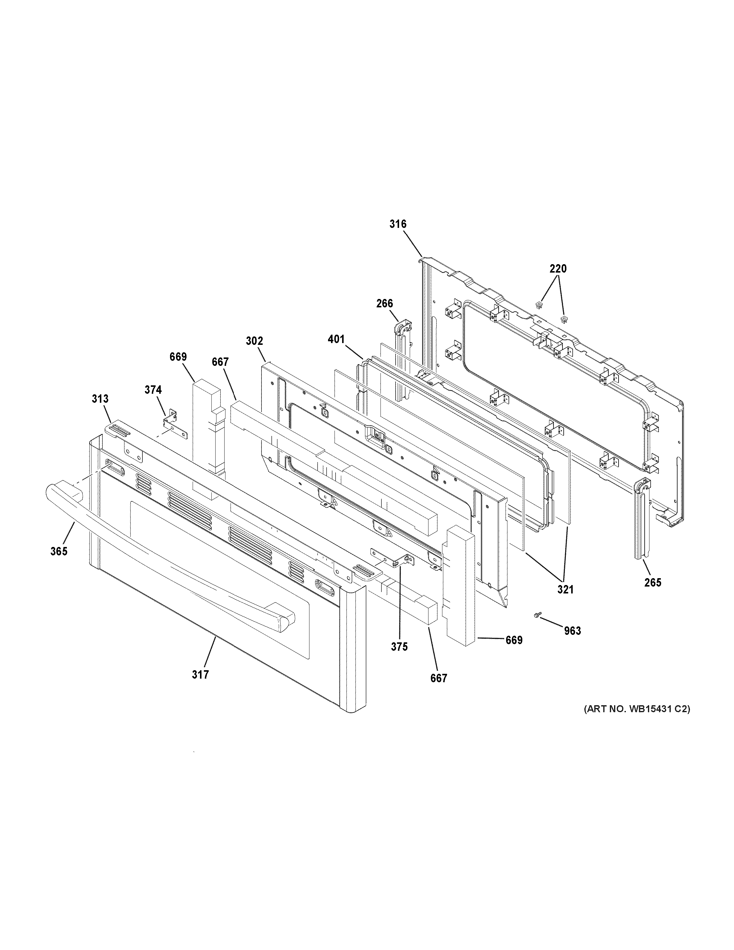GE JGB860DEJ5BB upper door diagram