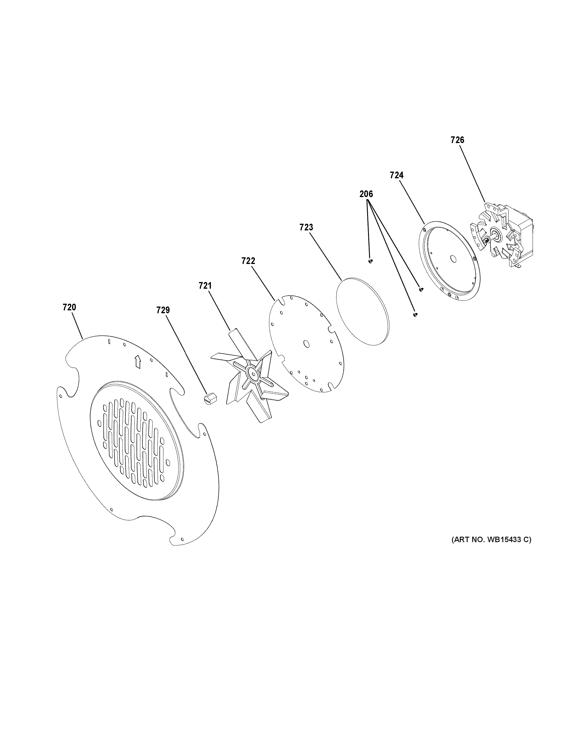 GE JGB860DEJ5WW convection fan diagram