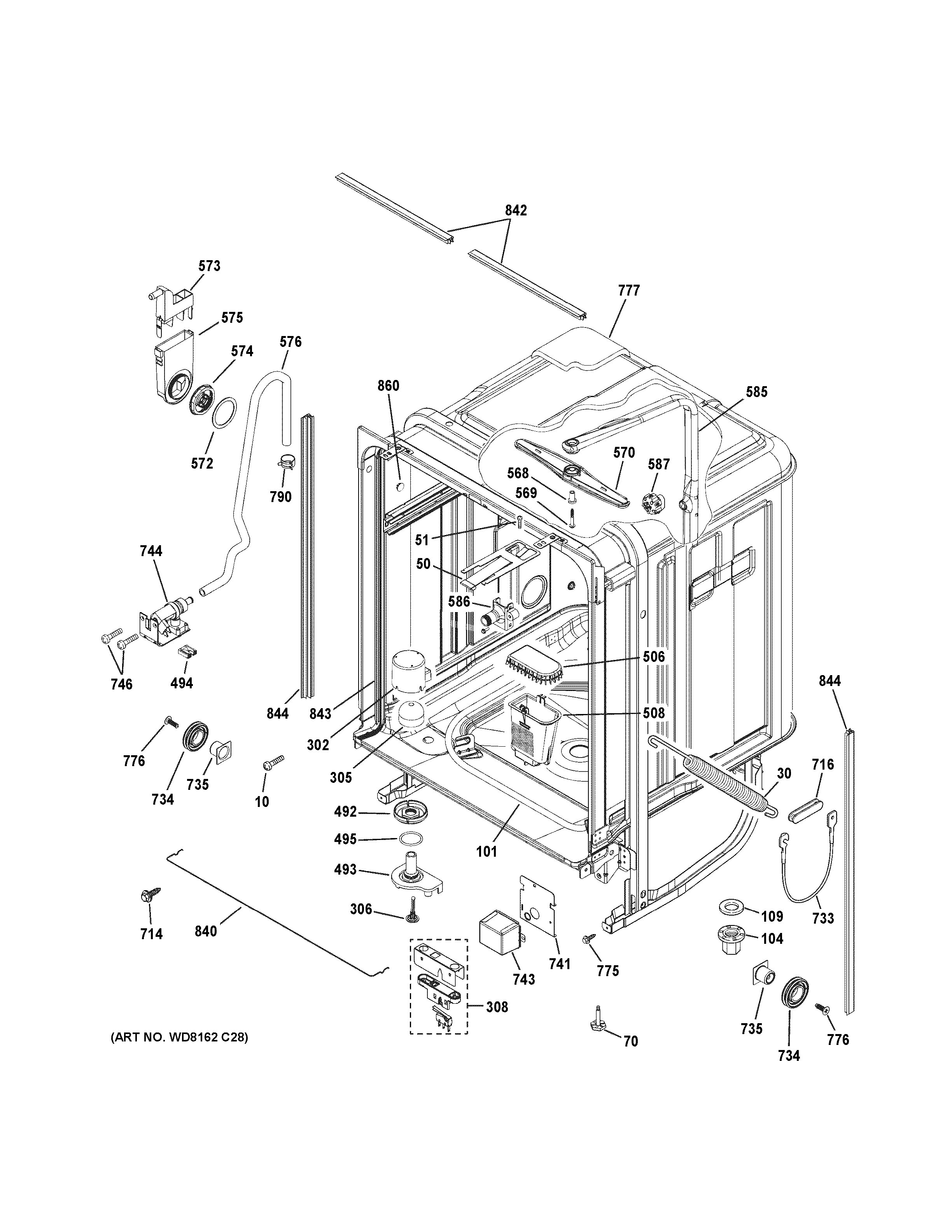GE ZBD6920P30SS body parts diagram