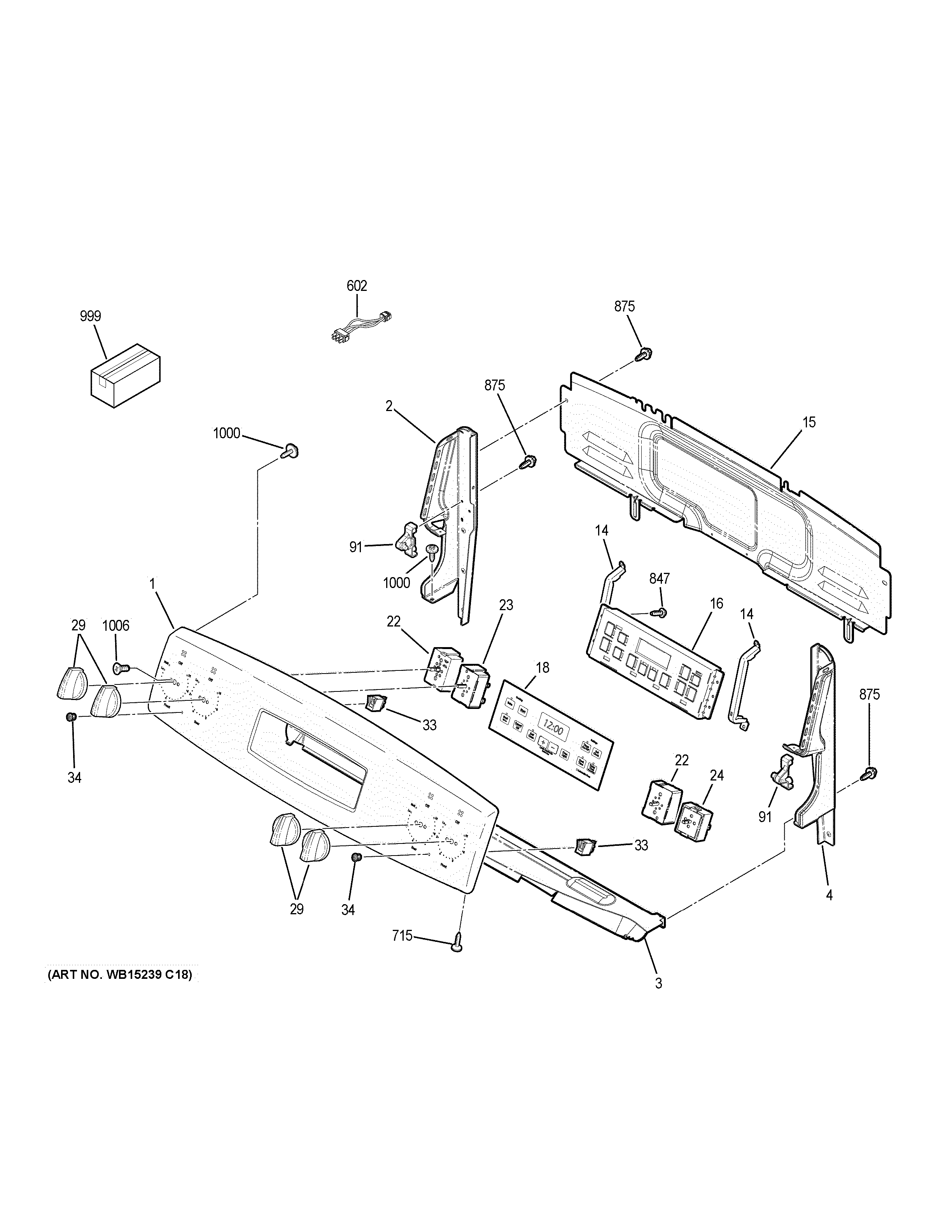 GE JB620DF2BB control panel diagram