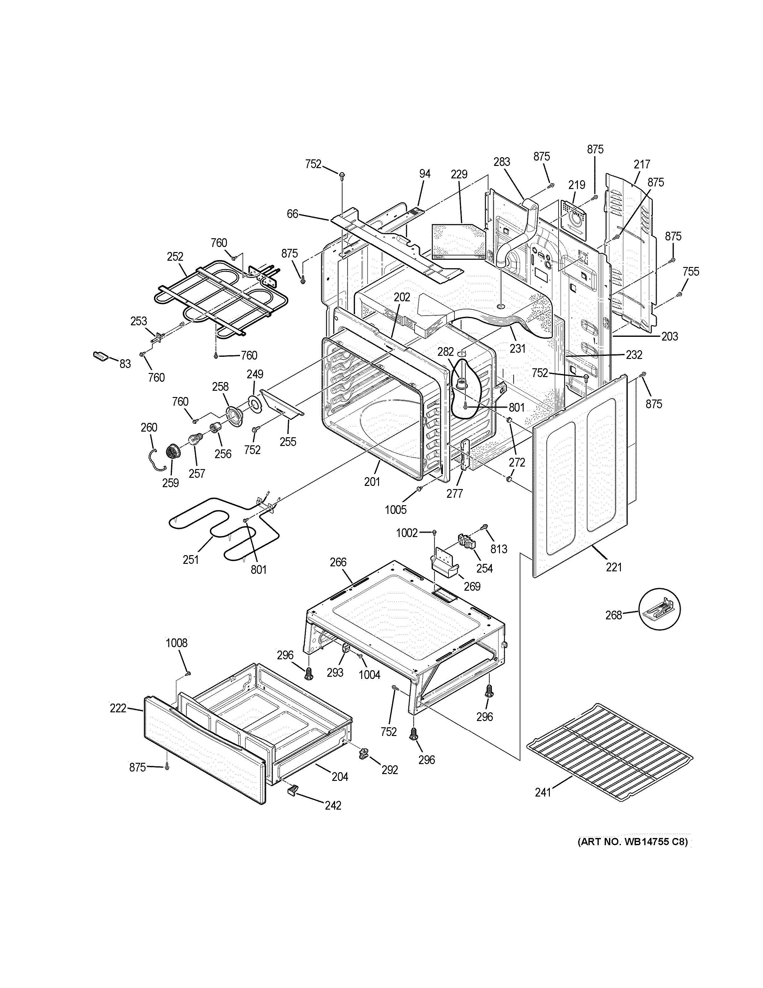 GE JB620RF1SS body parts diagram