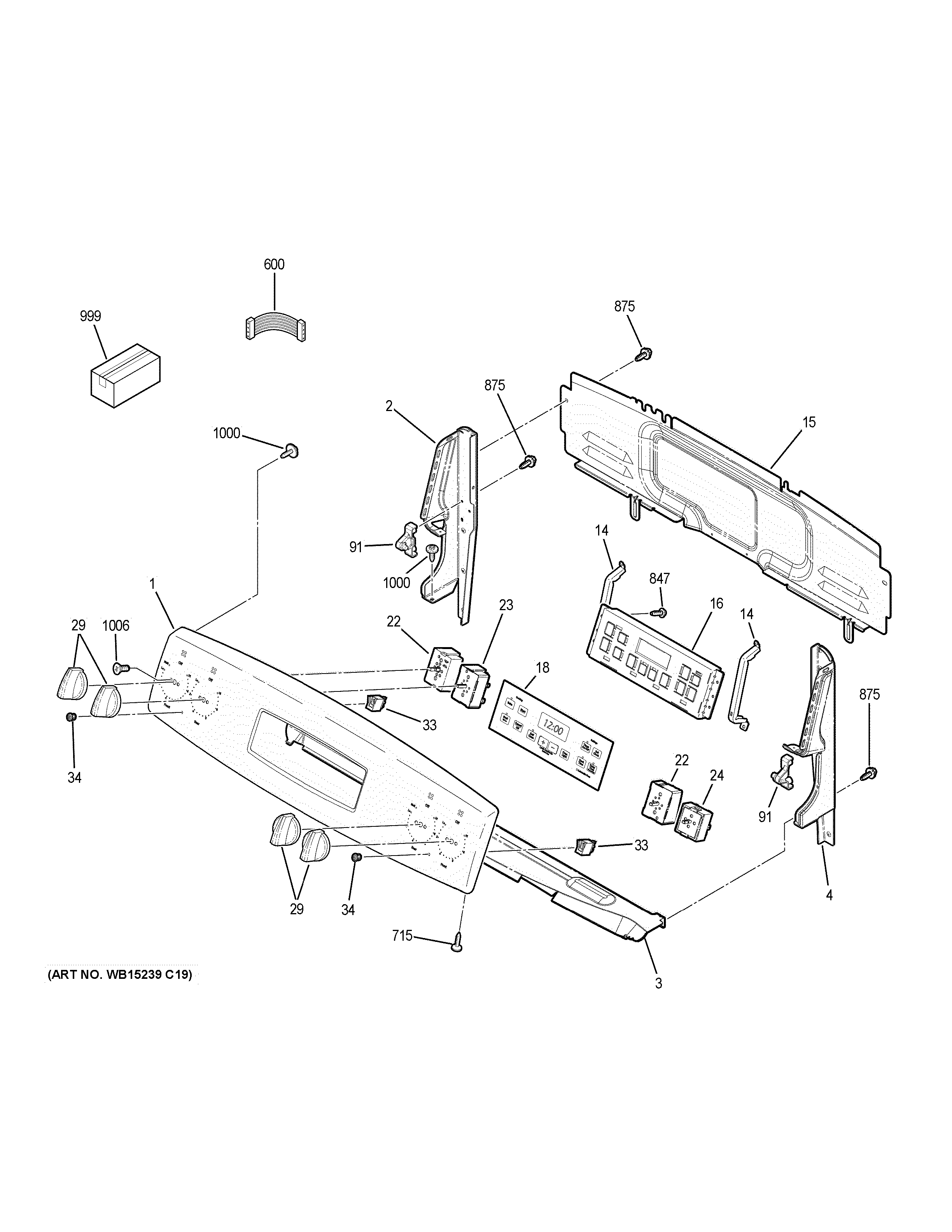 GE JB620RF2SS control panel diagram