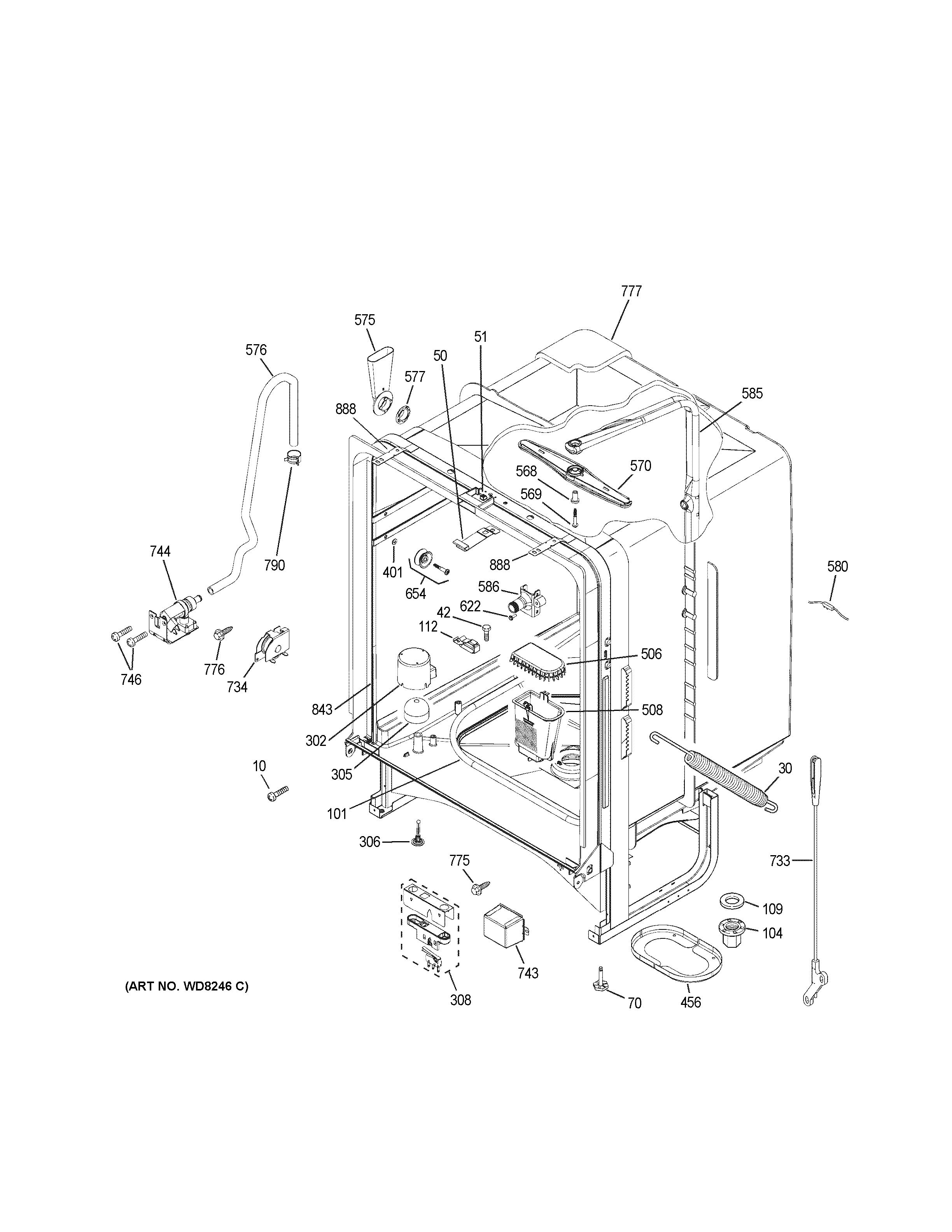 GE GLD5900N10BB body parts diagram