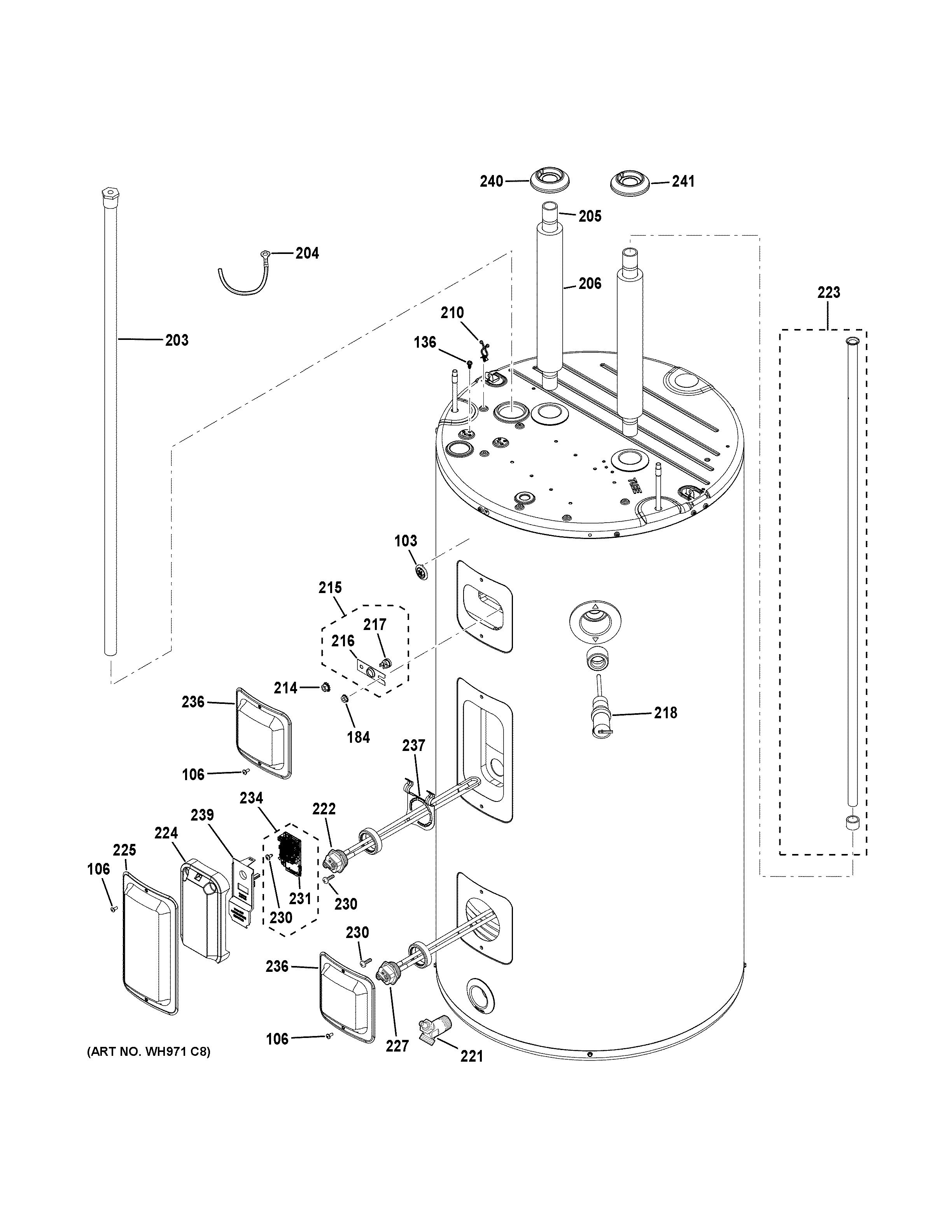 GE GEH50DEEJSCA body parts diagram