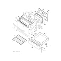 GE JGB640DEF1BB door & drawer parts diagram