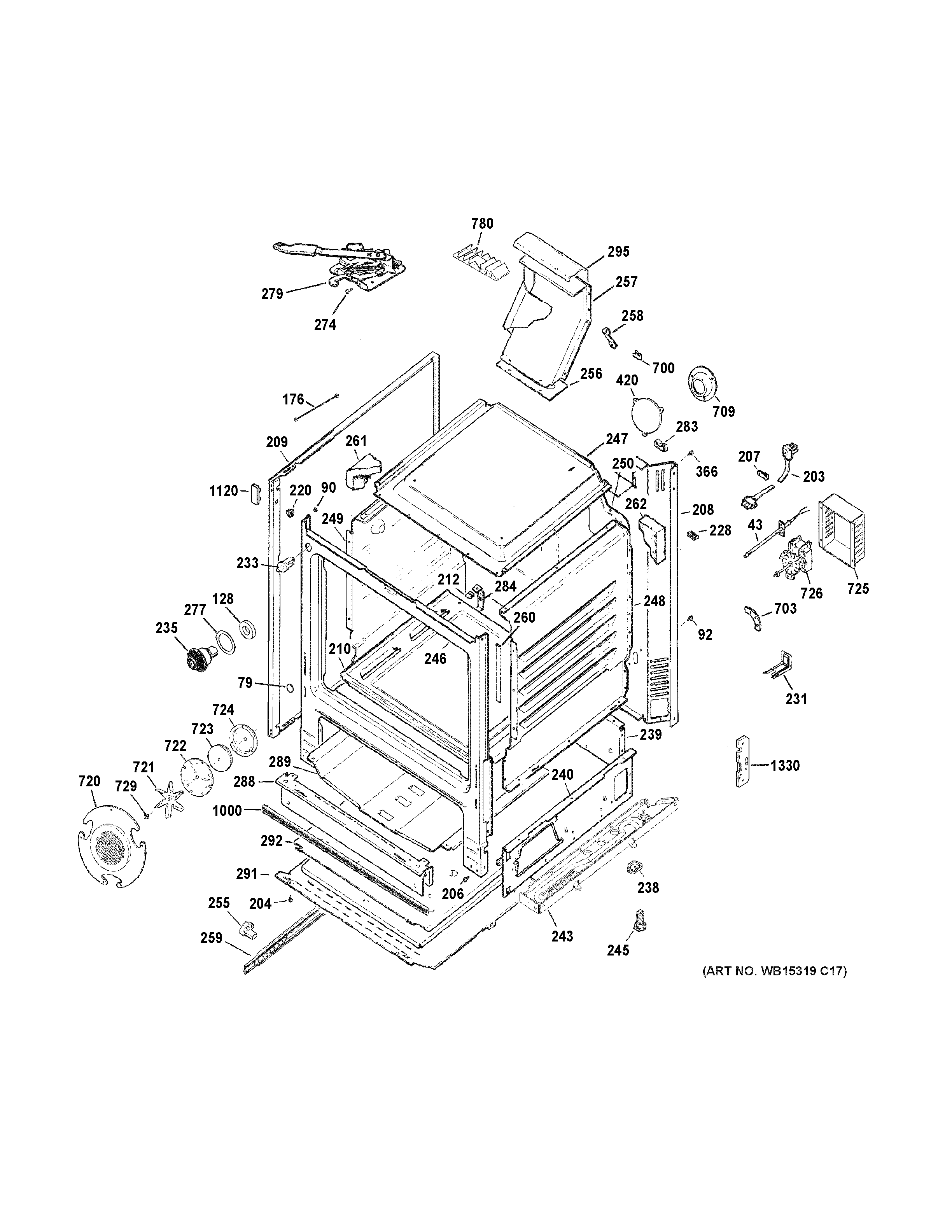 GE JGB750EEF3ES body parts diagram