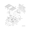 GE JGB720DEJ2WW control panel & cooktop diagram