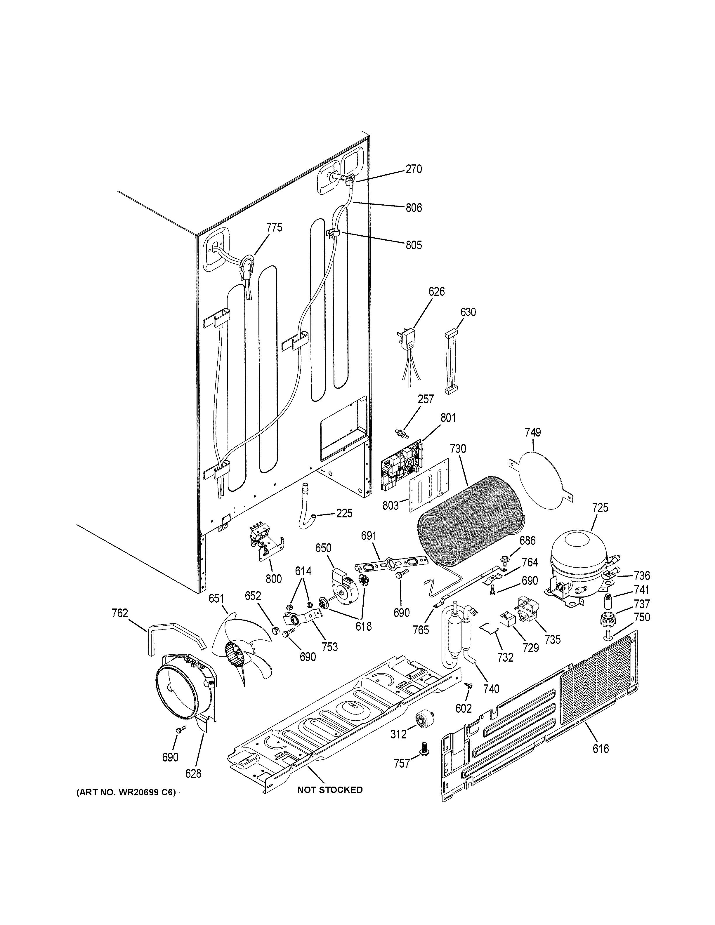 GE GSS23HMHECES machine compartment diagram