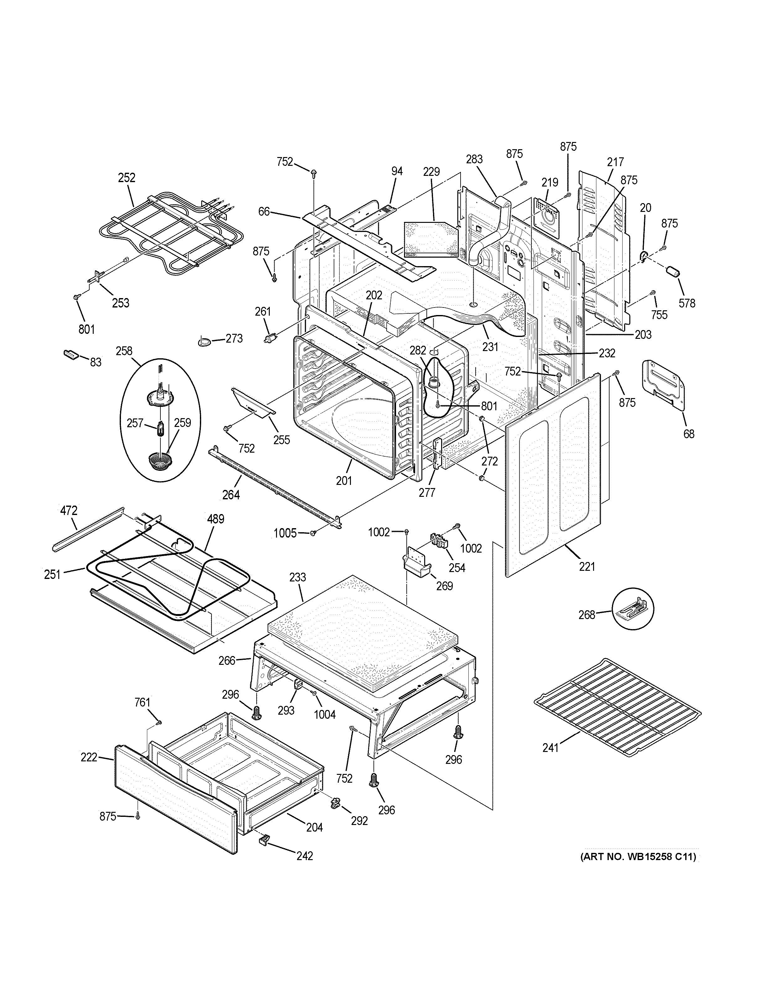 GE JB700SJ2SS body parts diagram