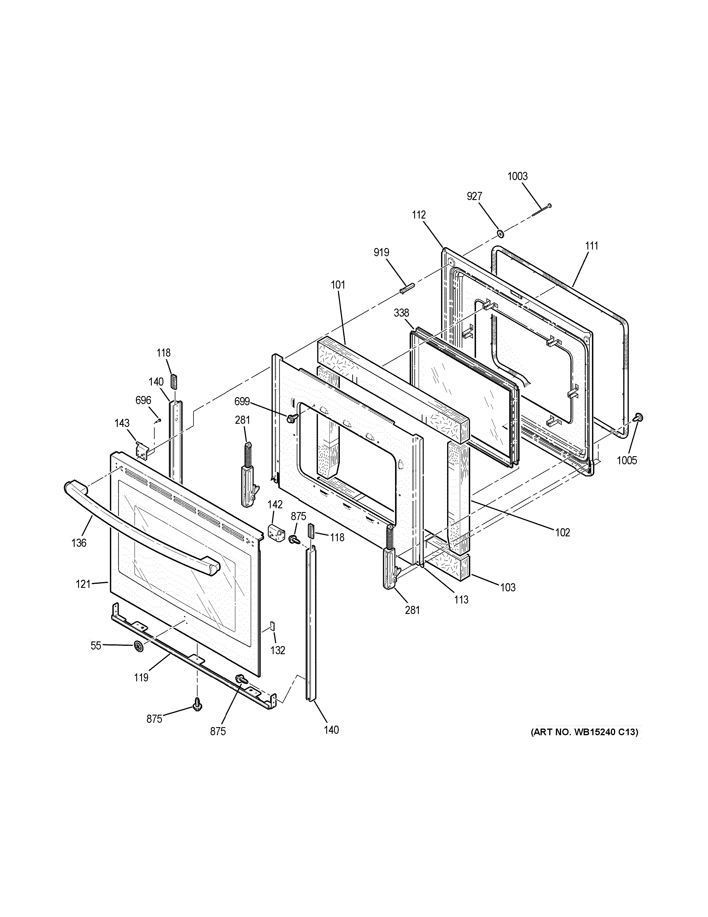 GE JB700SJ2SS door diagram