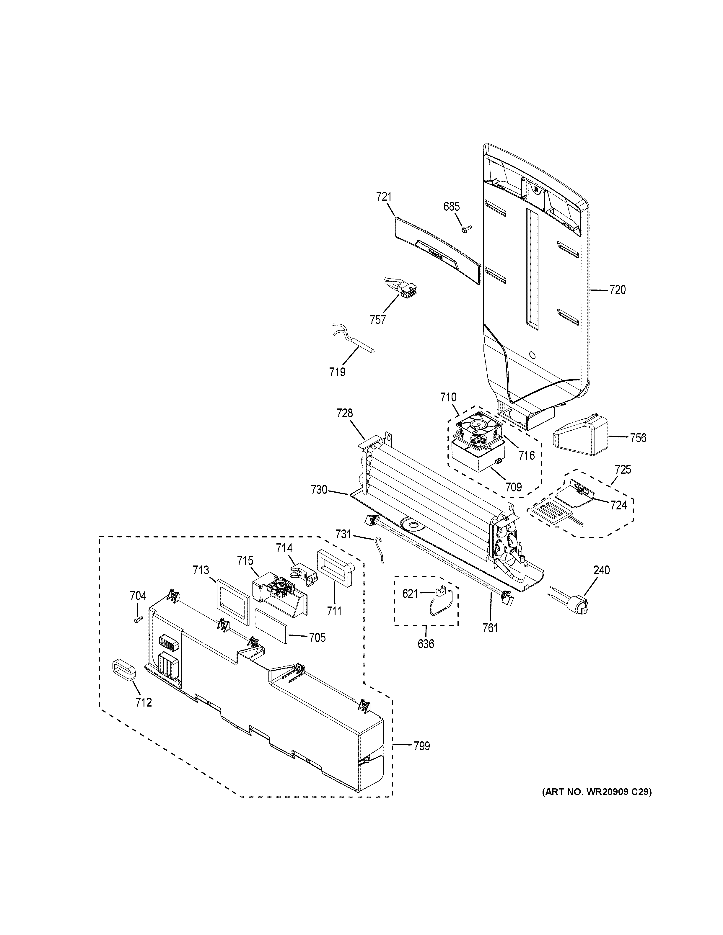 GE CFE29TSDASS fresh food section diagram