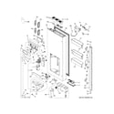 GE CYE22USHHSS dispenser door diagram
