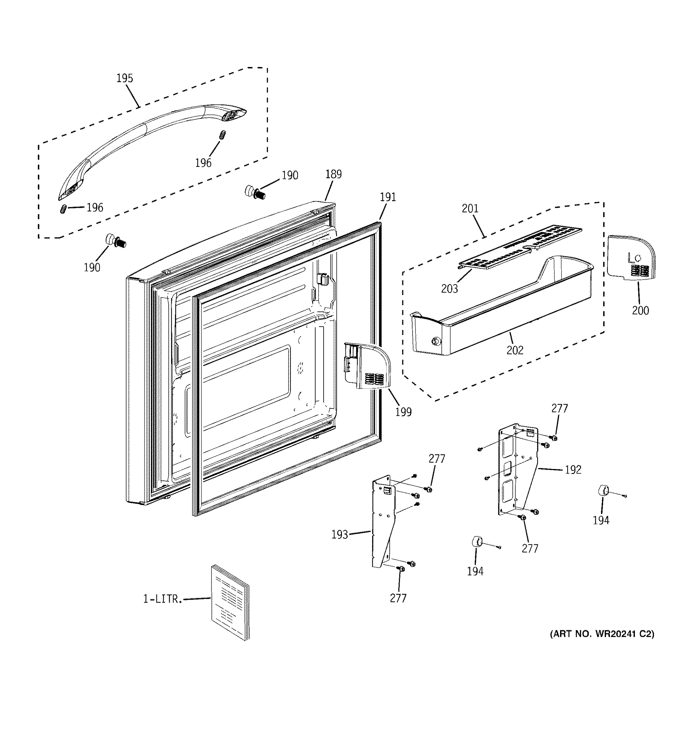 GE PFSS9SKYBSS freezer door diagram