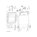 GE PDW1800N01WW escutcheon & door assembly diagram