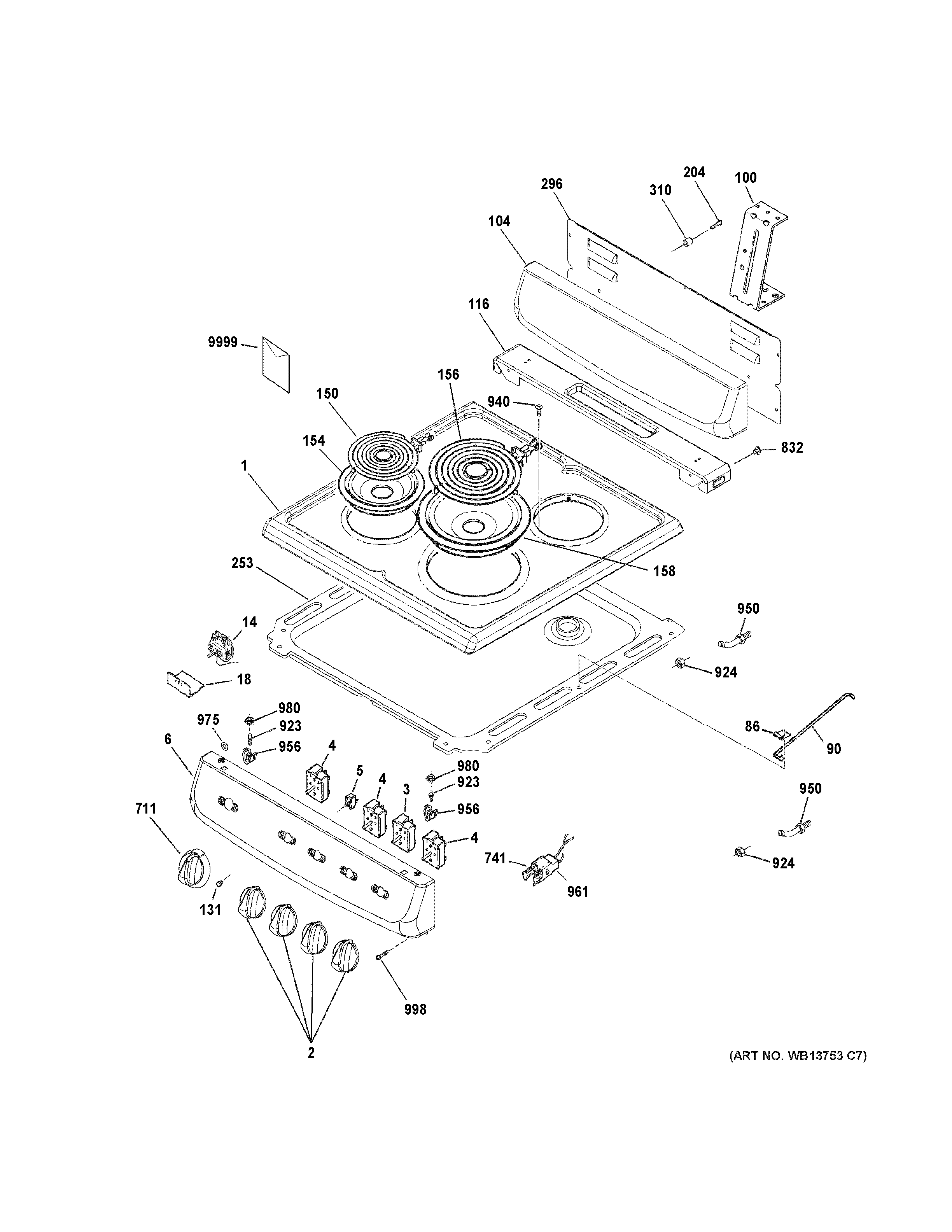 Hotpoint RA724K5WH control panel & cooktop diagram
