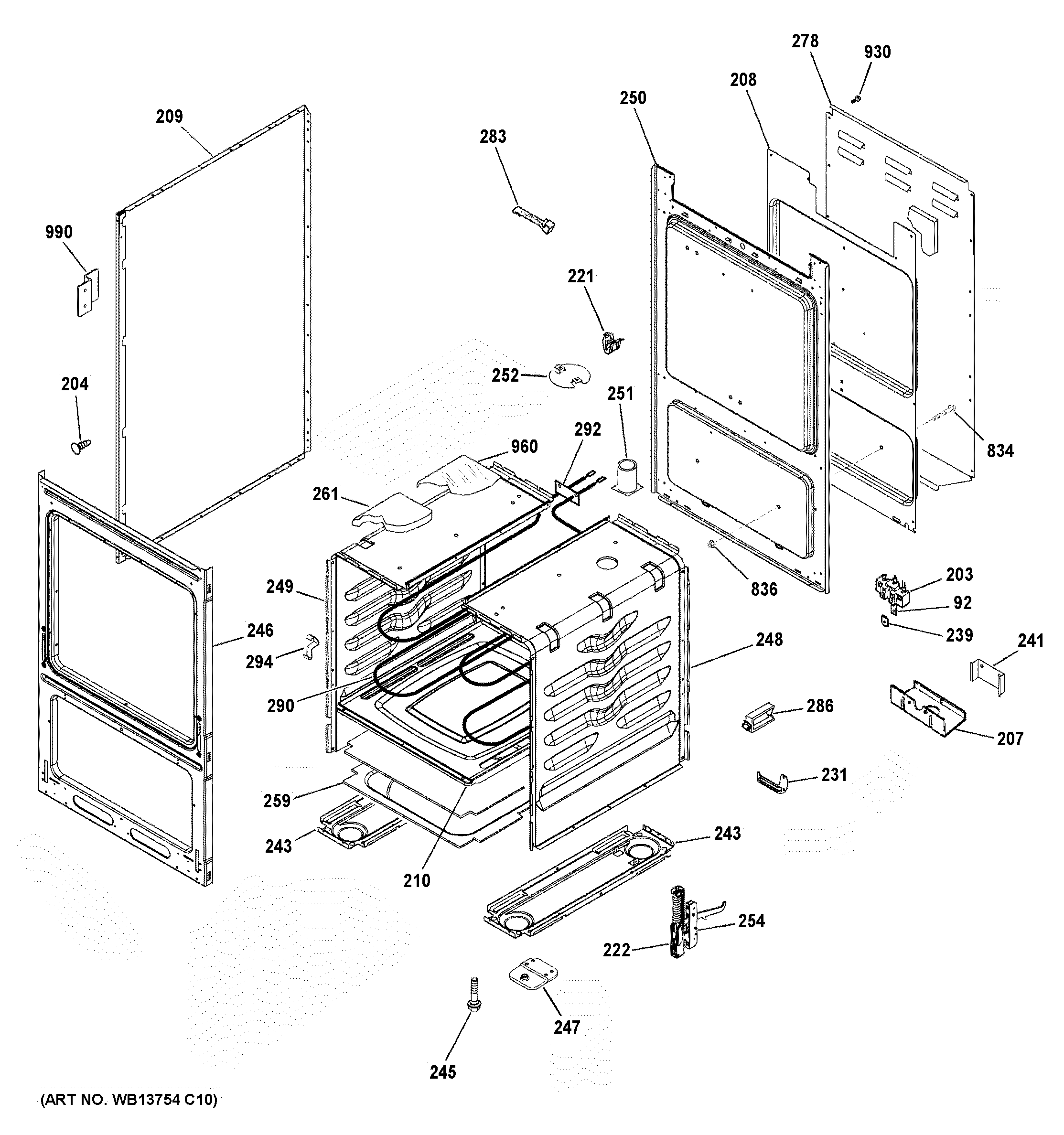 Hotpoint RA724K5WH body parts diagram