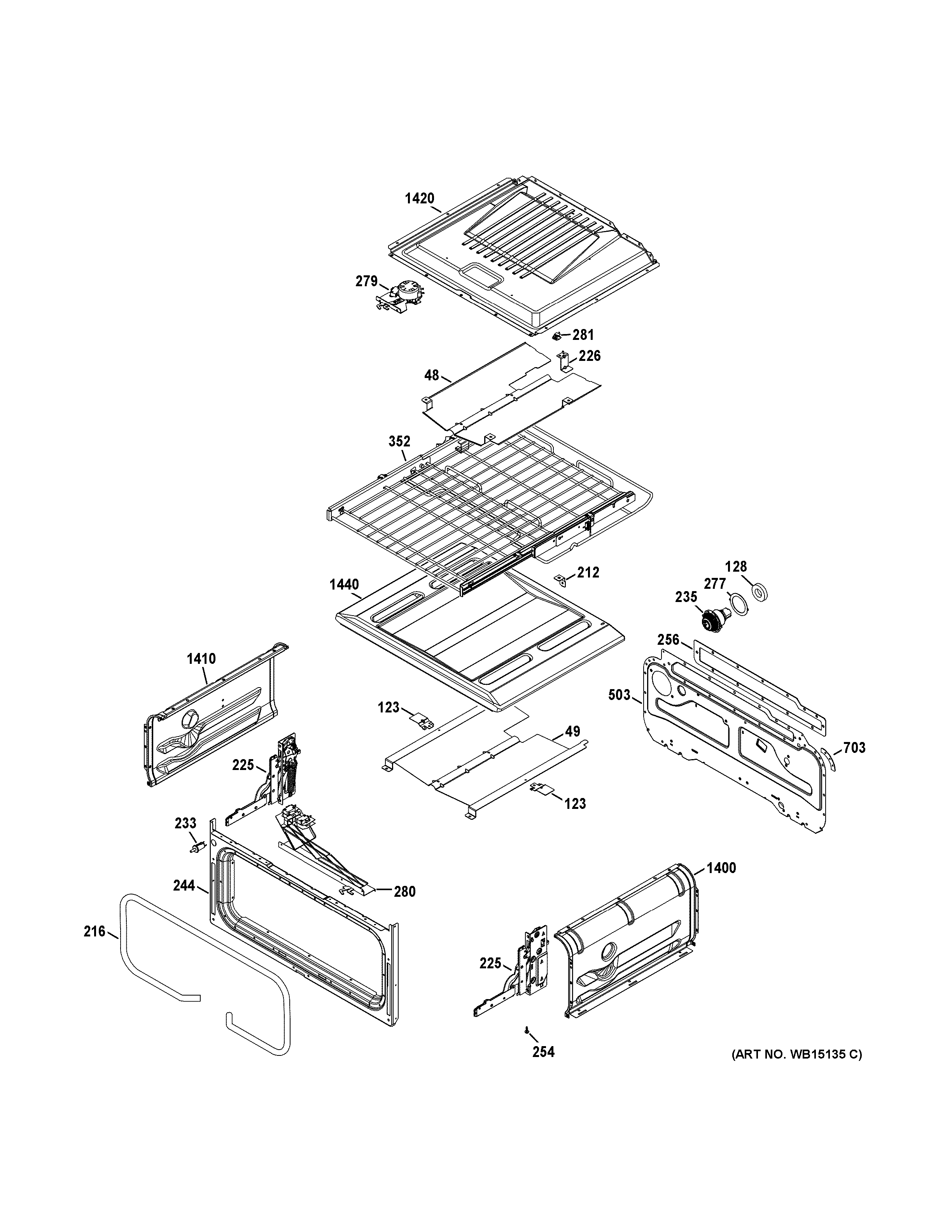 GE PGB995DET2BB upper oven diagram