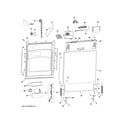 GE ZBD1870N00SS escutcheon & door assembly diagram