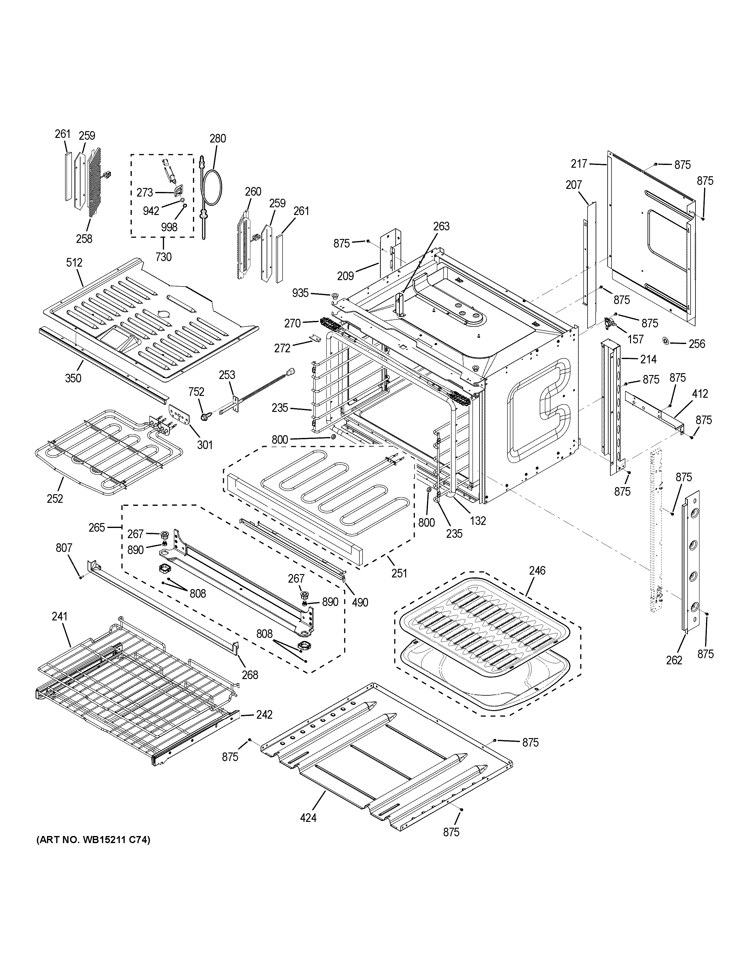 GE ZET1FH1SS body parts diagram