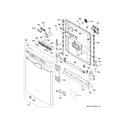 GE GDF620HMJ4ES escutcheon & door assembly diagram