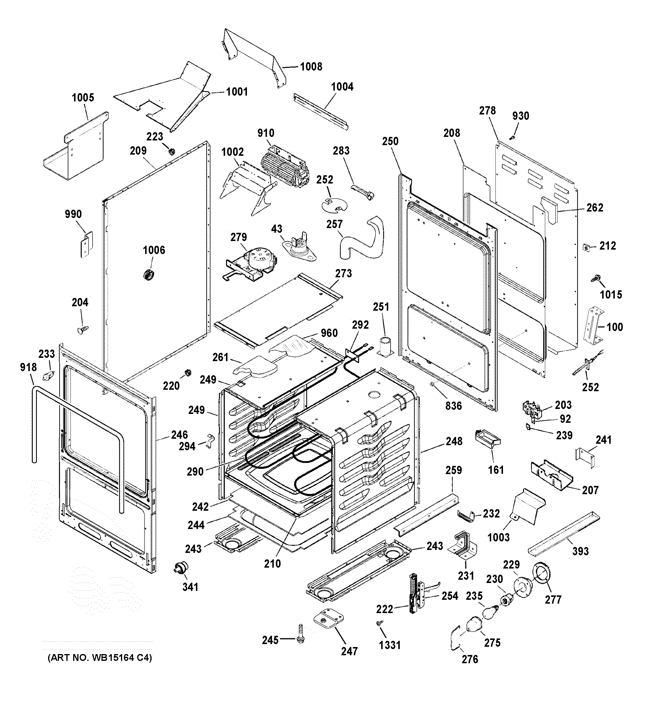 GE JA624RN3SS body parts diagram