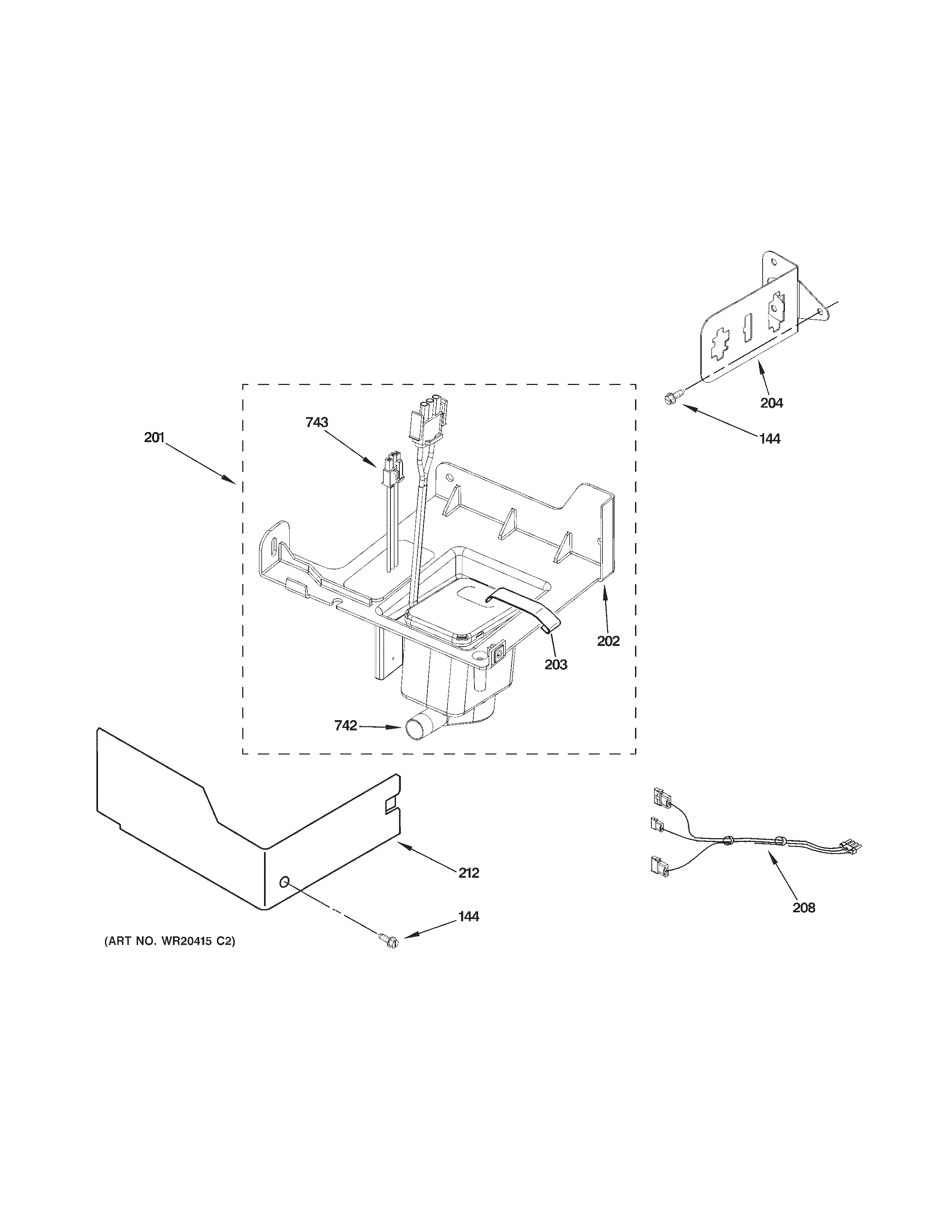 GE ZDIC150WBBC pump parts diagram