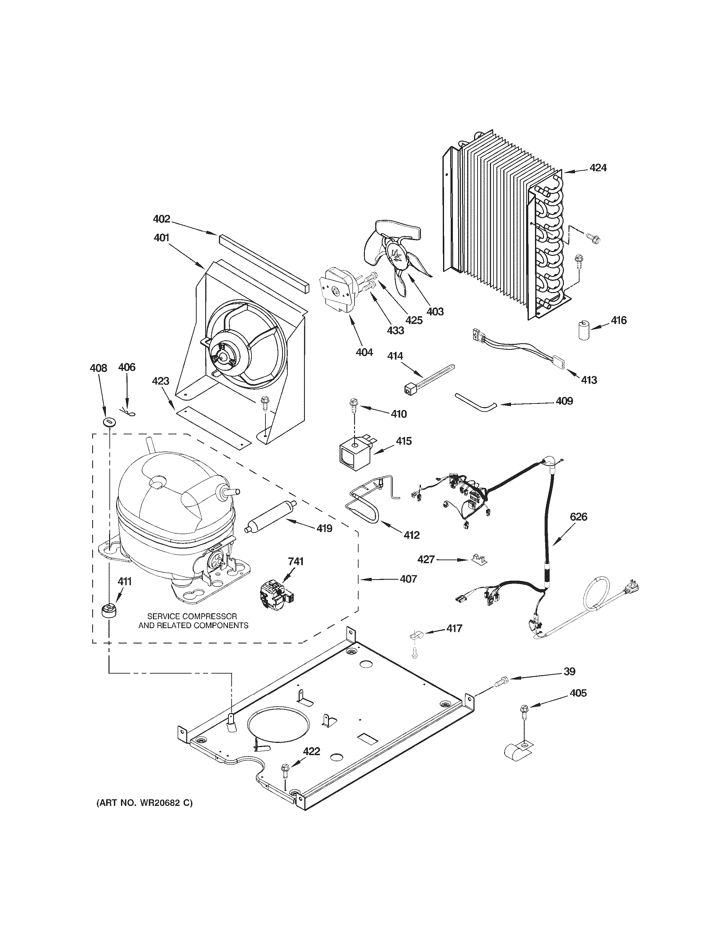 GE ZDIC150WBBC unit parts diagram
