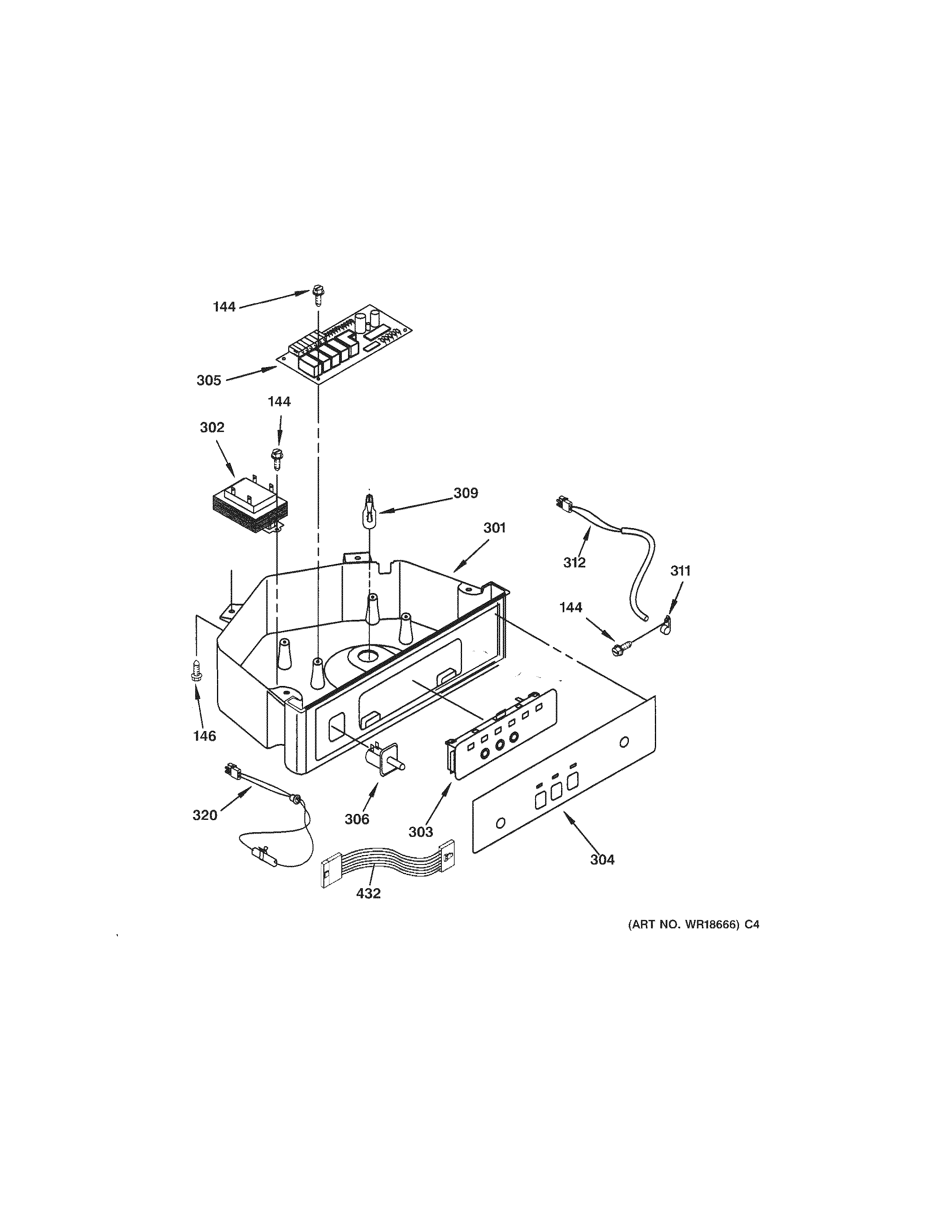 GE ZDIC150WBBD control panel parts diagram