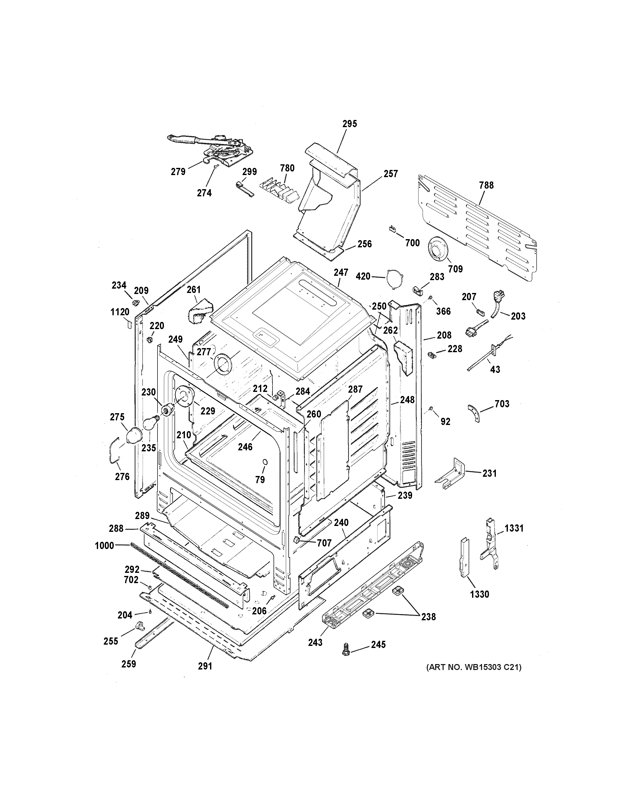 GE JGB630REF1SS body parts diagram