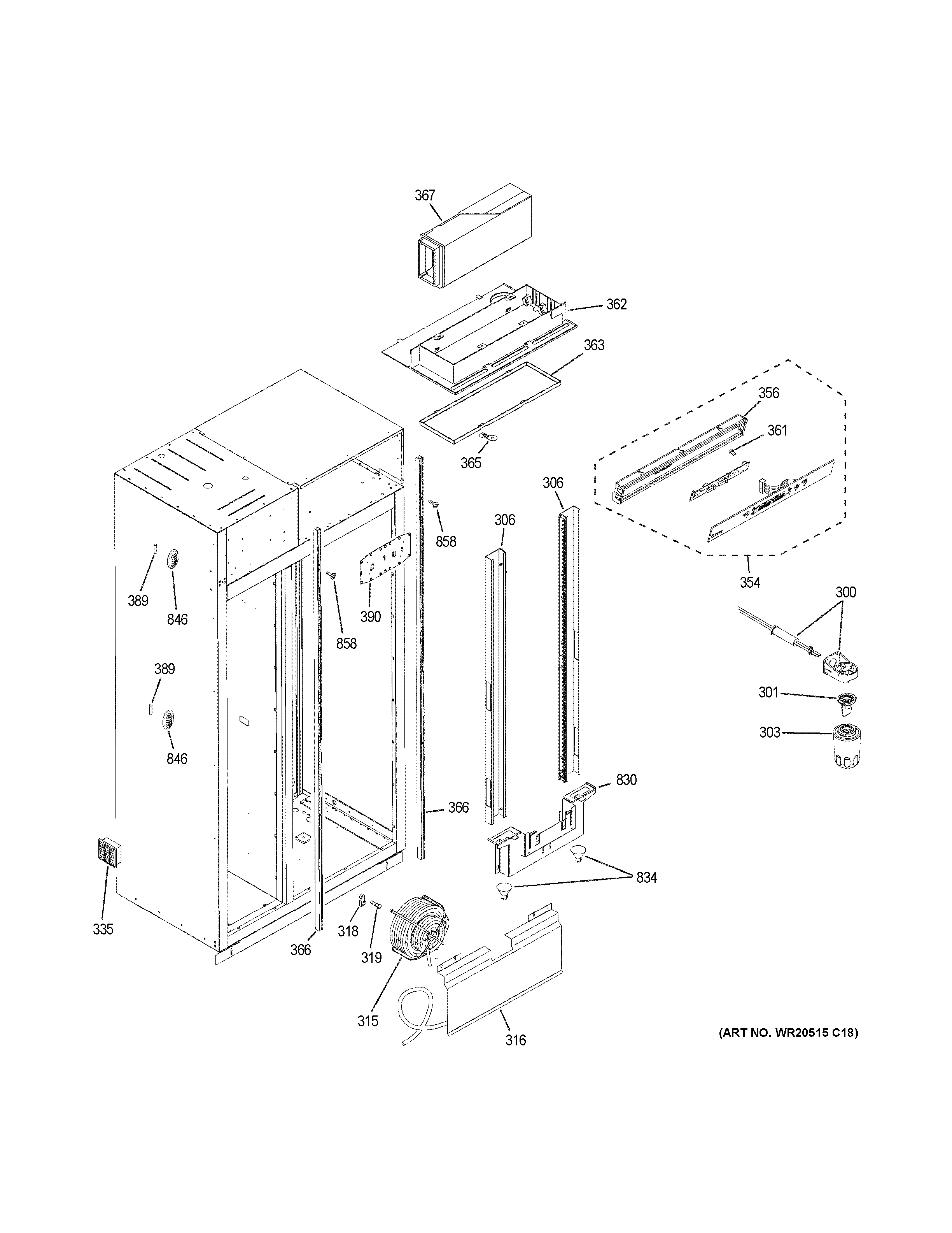 GE ZSEB420DYA fresh food section diagram