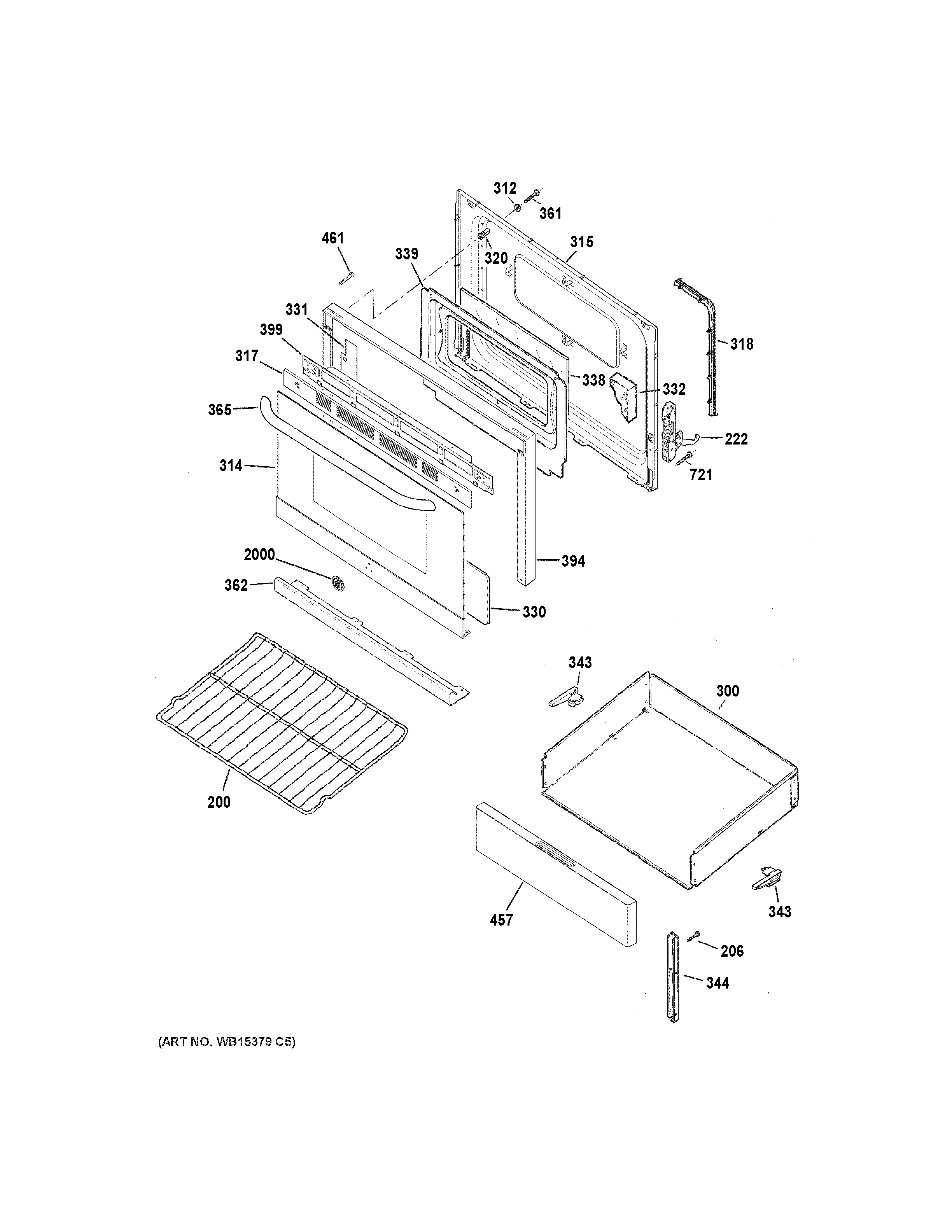 GE JBS27RK2SS door & drawer parts diagram