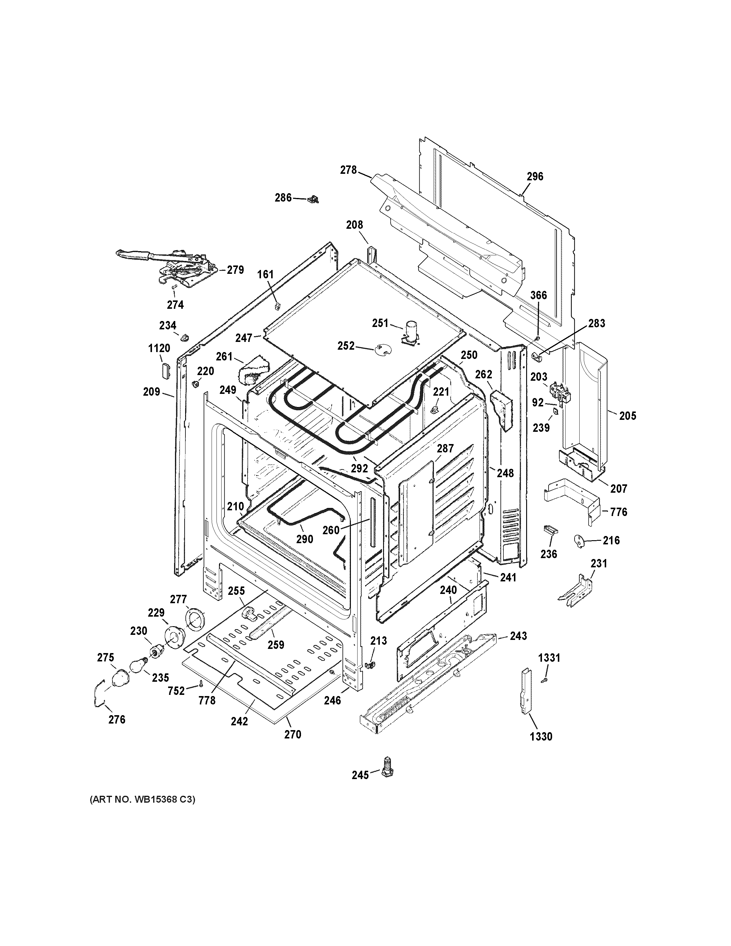 GE JB450DF1CC body parts diagram