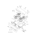 GE JB450RK1SS control panel & cooktop diagram