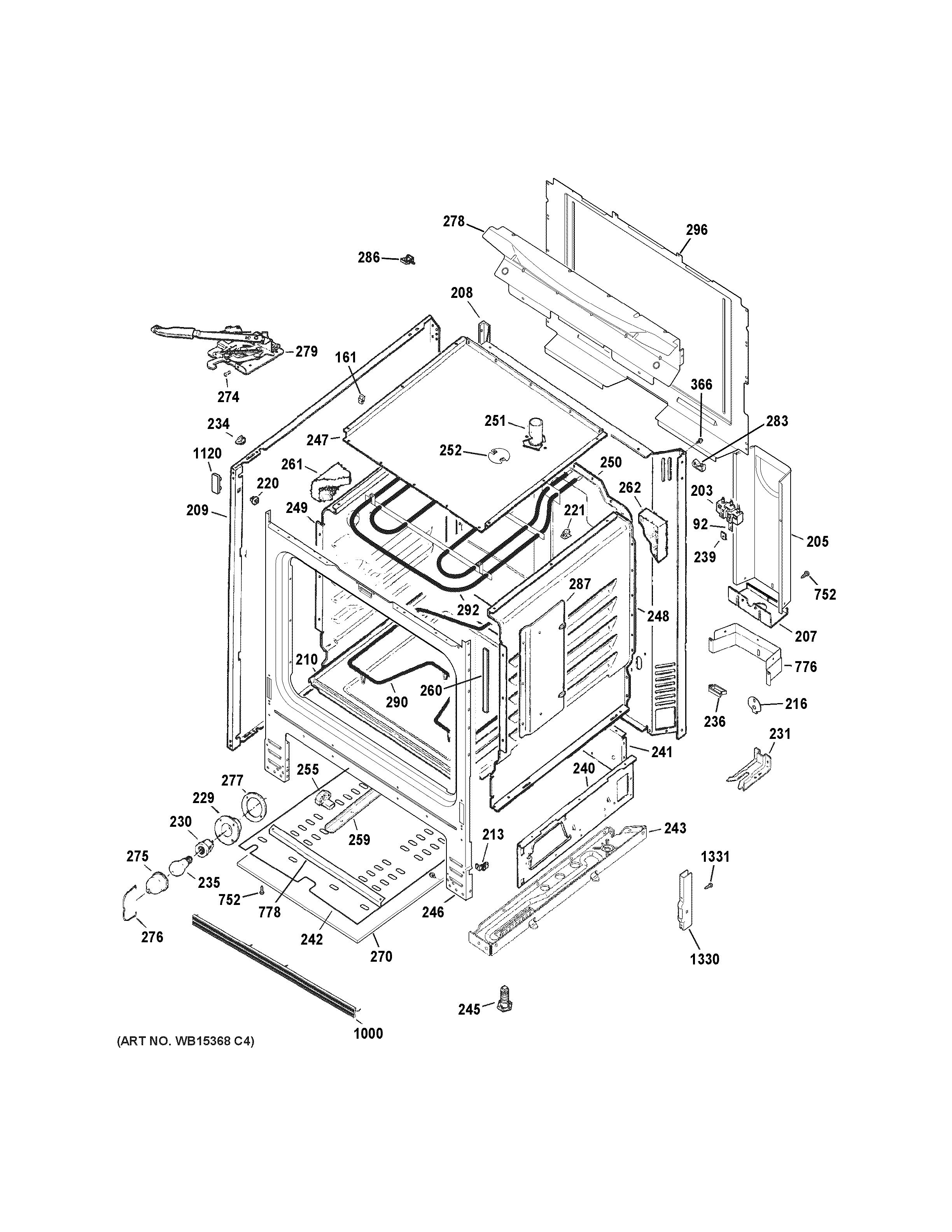 GE JB450RK1SS body parts diagram