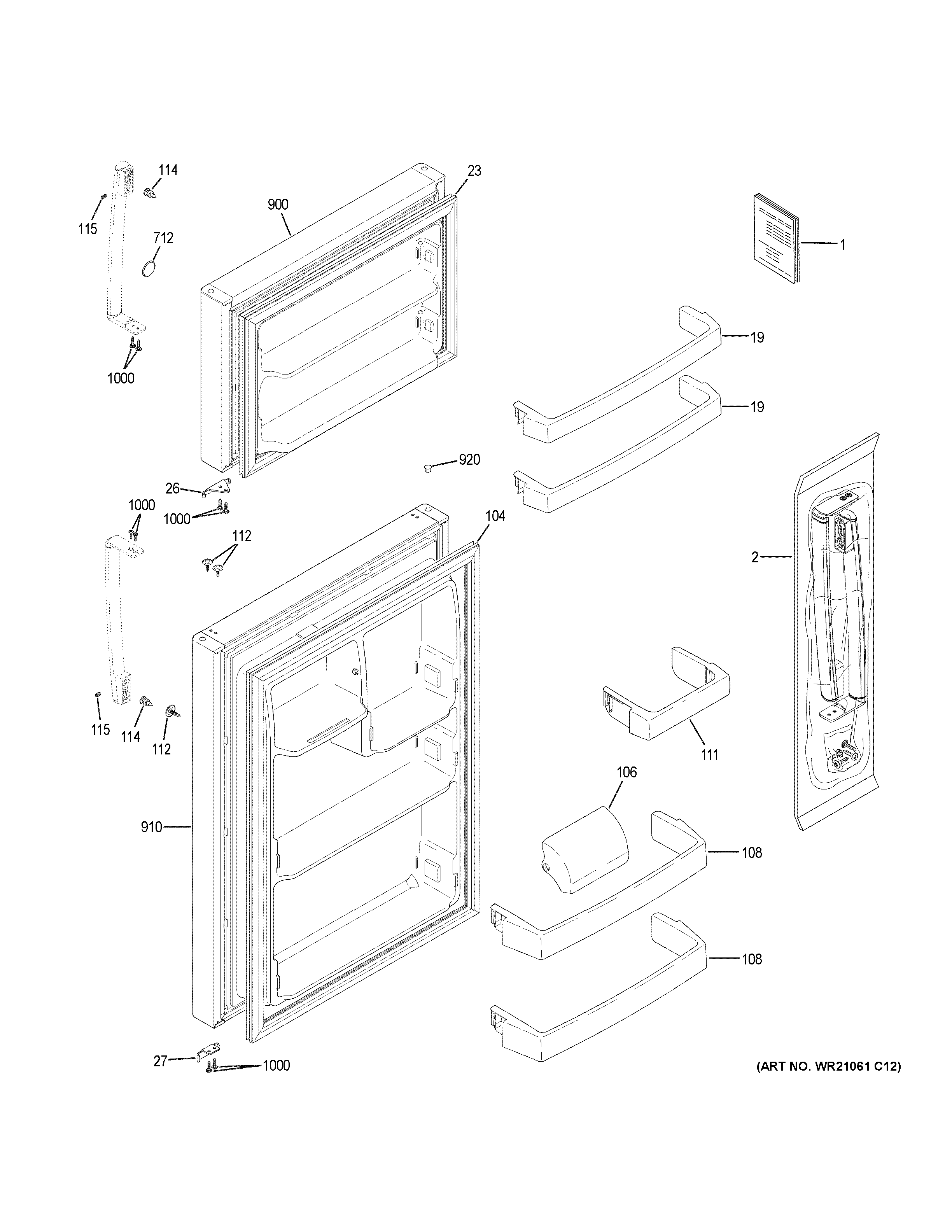 GE GTE18ISHHRSS doors diagram