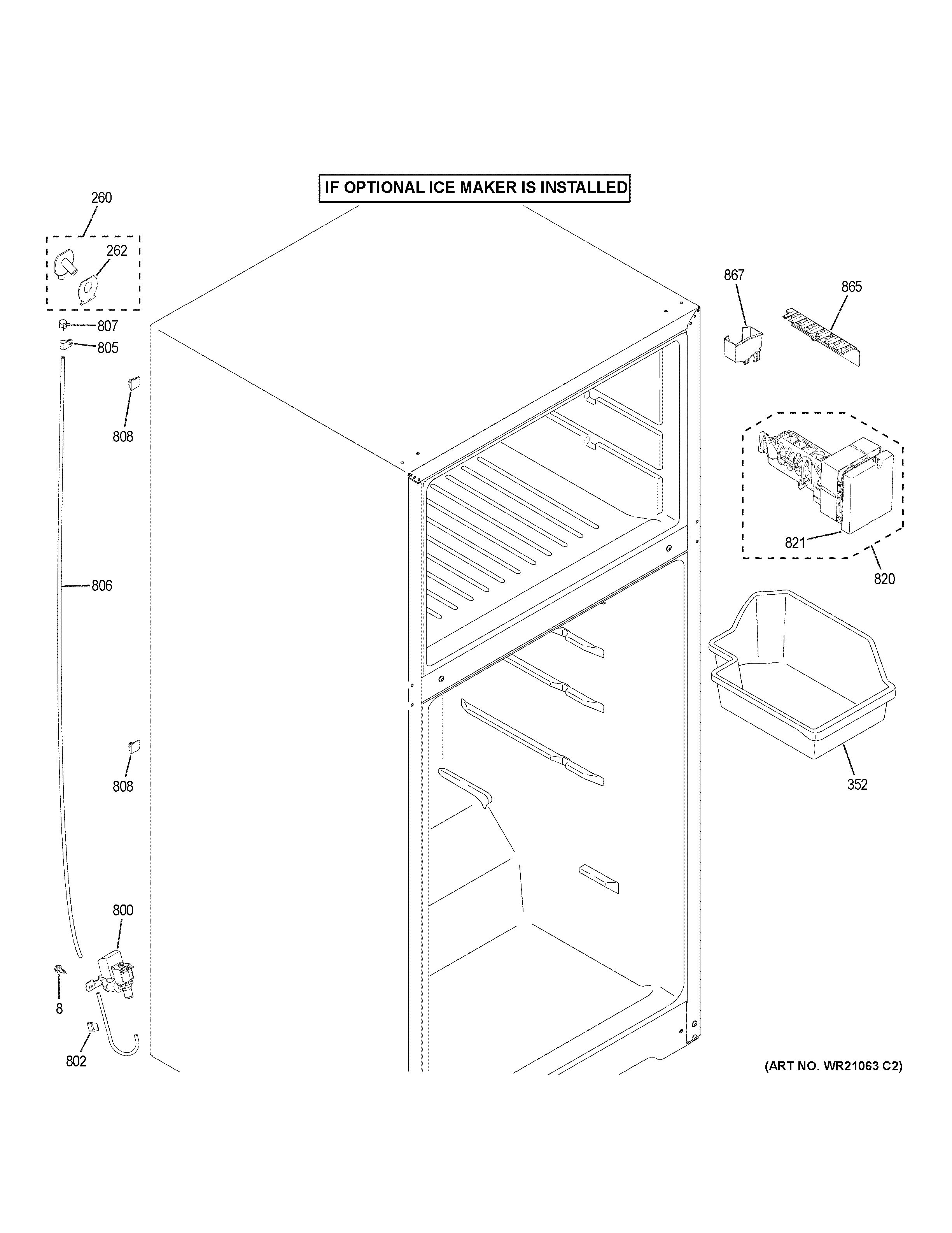 GE GTE18ISHHRSS ice maker diagram