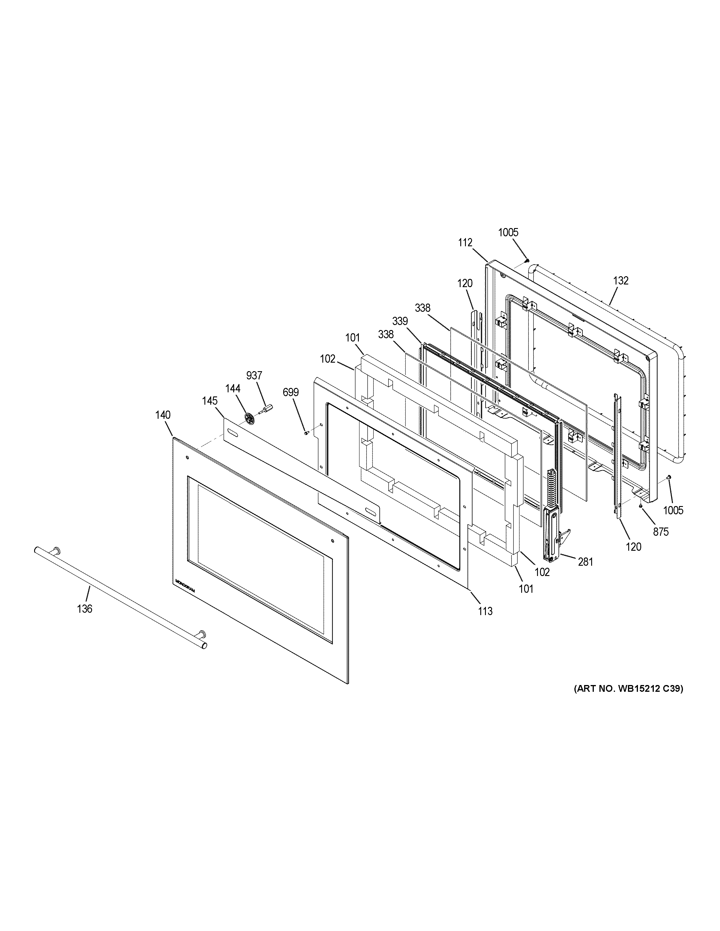 GE ZET9050SH2SS door diagram