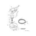 GE GDT550HGD4WW sump & filter assembly diagram