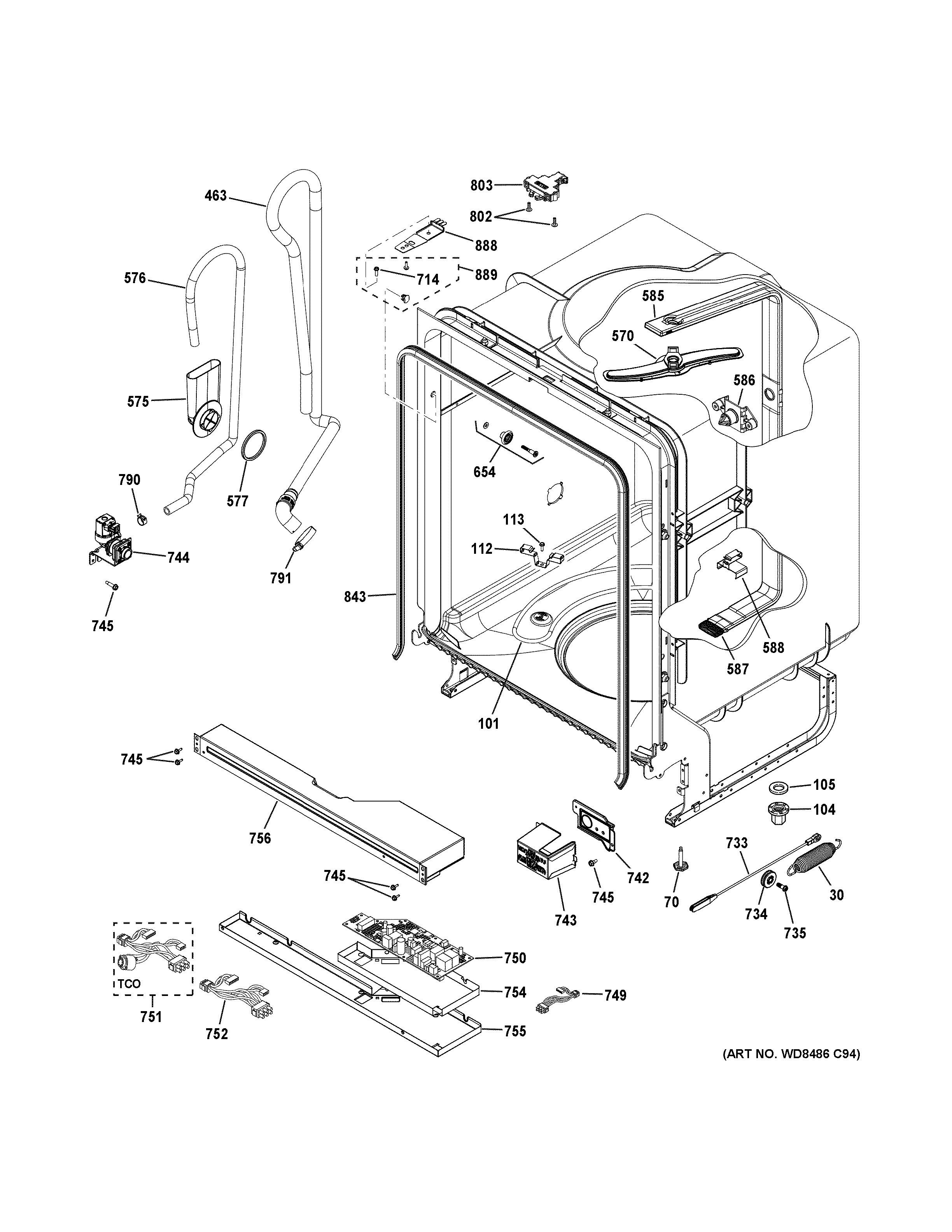 GE GDF510PSD2SS body parts diagram