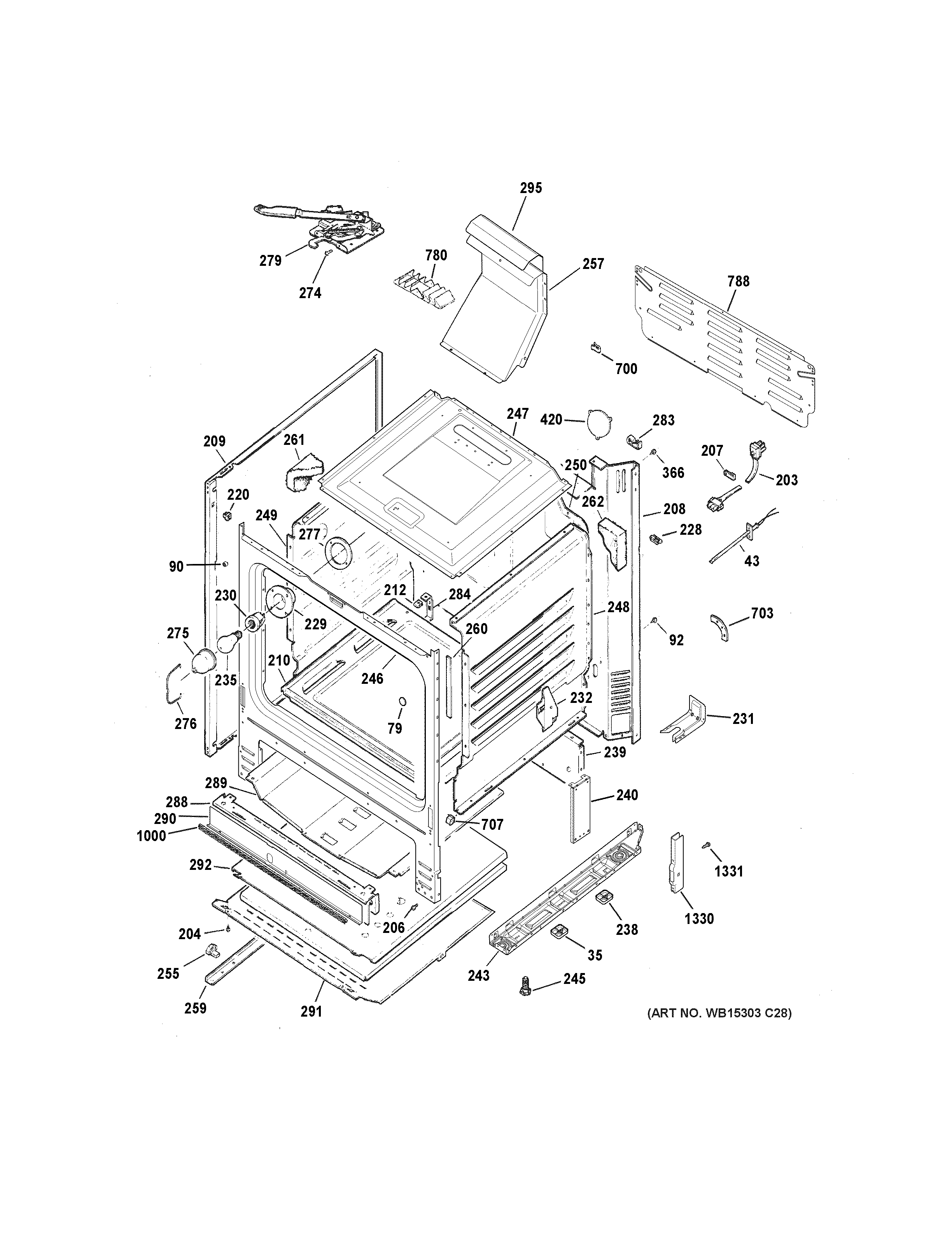 GE JGB635DEK2BB body parts diagram