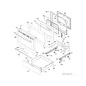 GE JGB660SEJ3SS door & drawer parts diagram