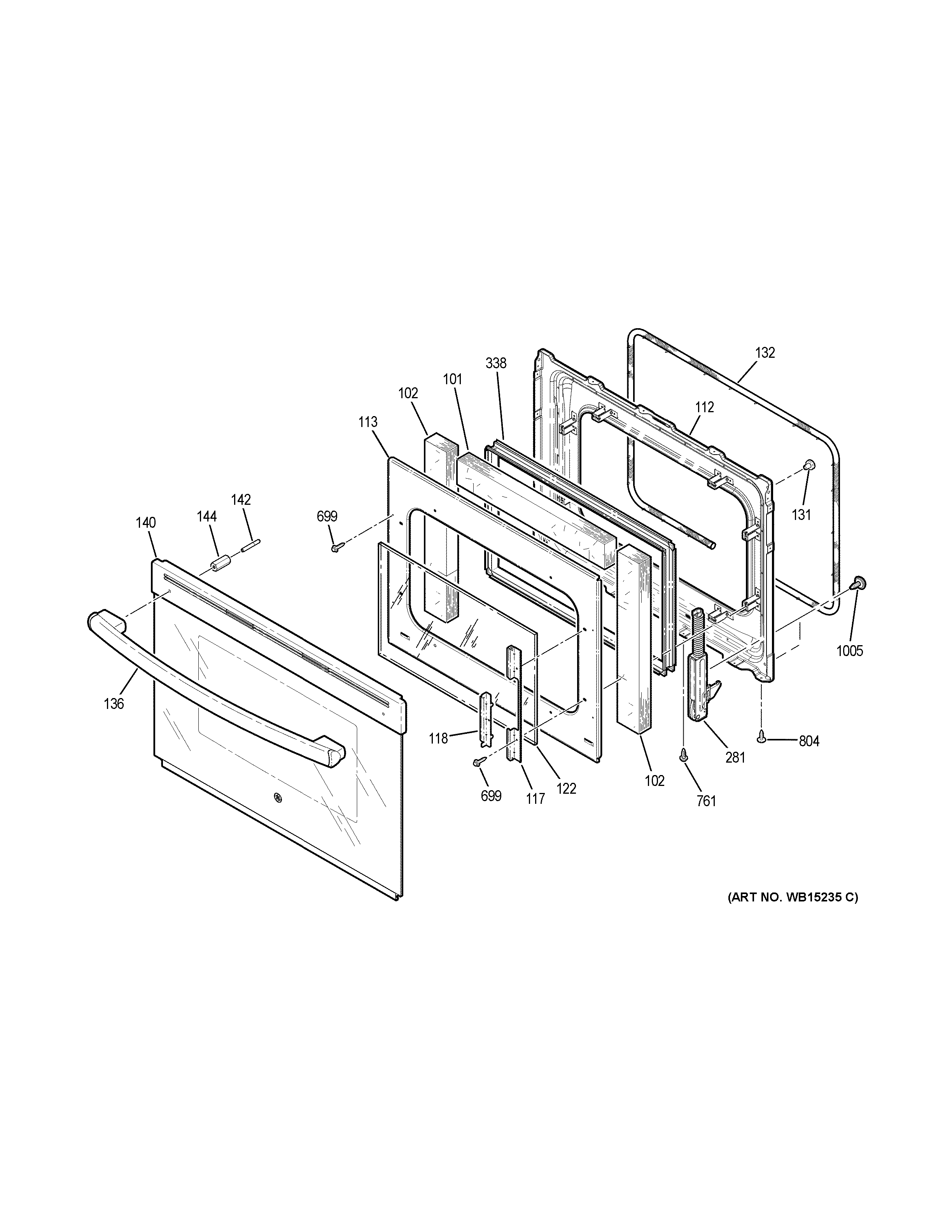 GE JS750DF1BB door diagram